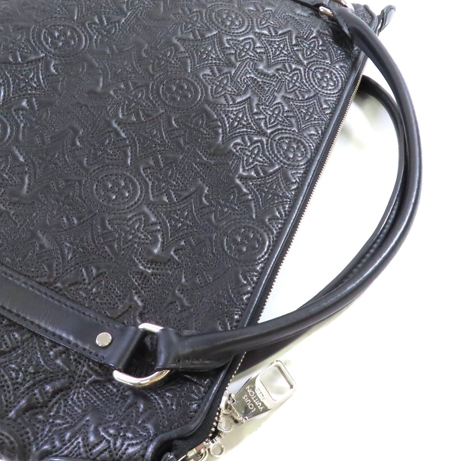 LOUIS VUITTON Monogram Autia Ixia PM Tote Bag銀扣手挽袋黑色