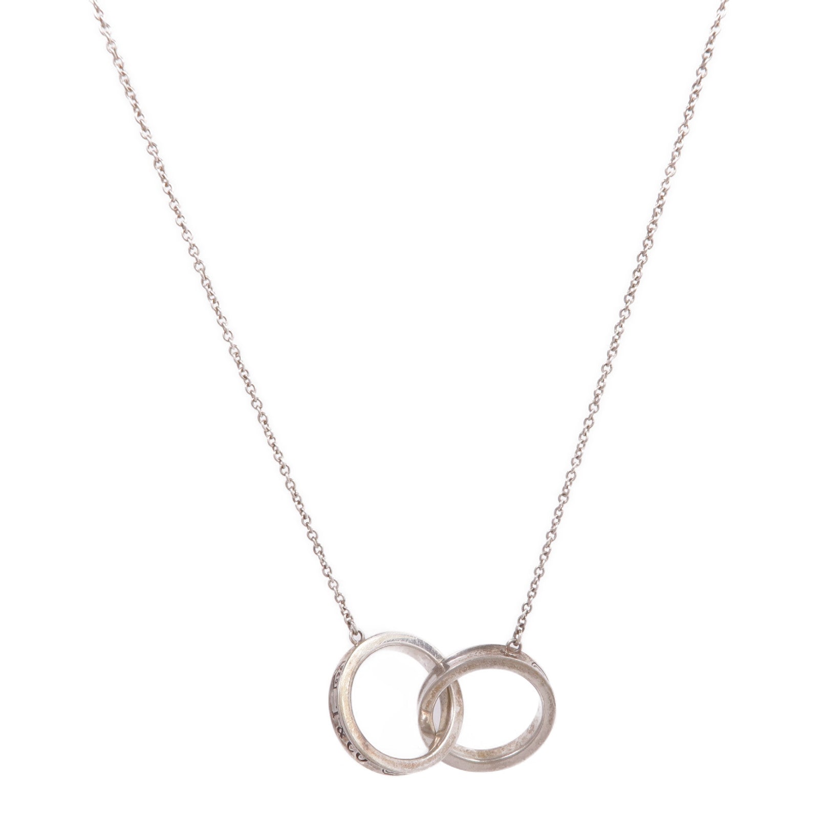 TIFFANY＆CO 925純銀Interlock Circle Pendant Necklace項鍊