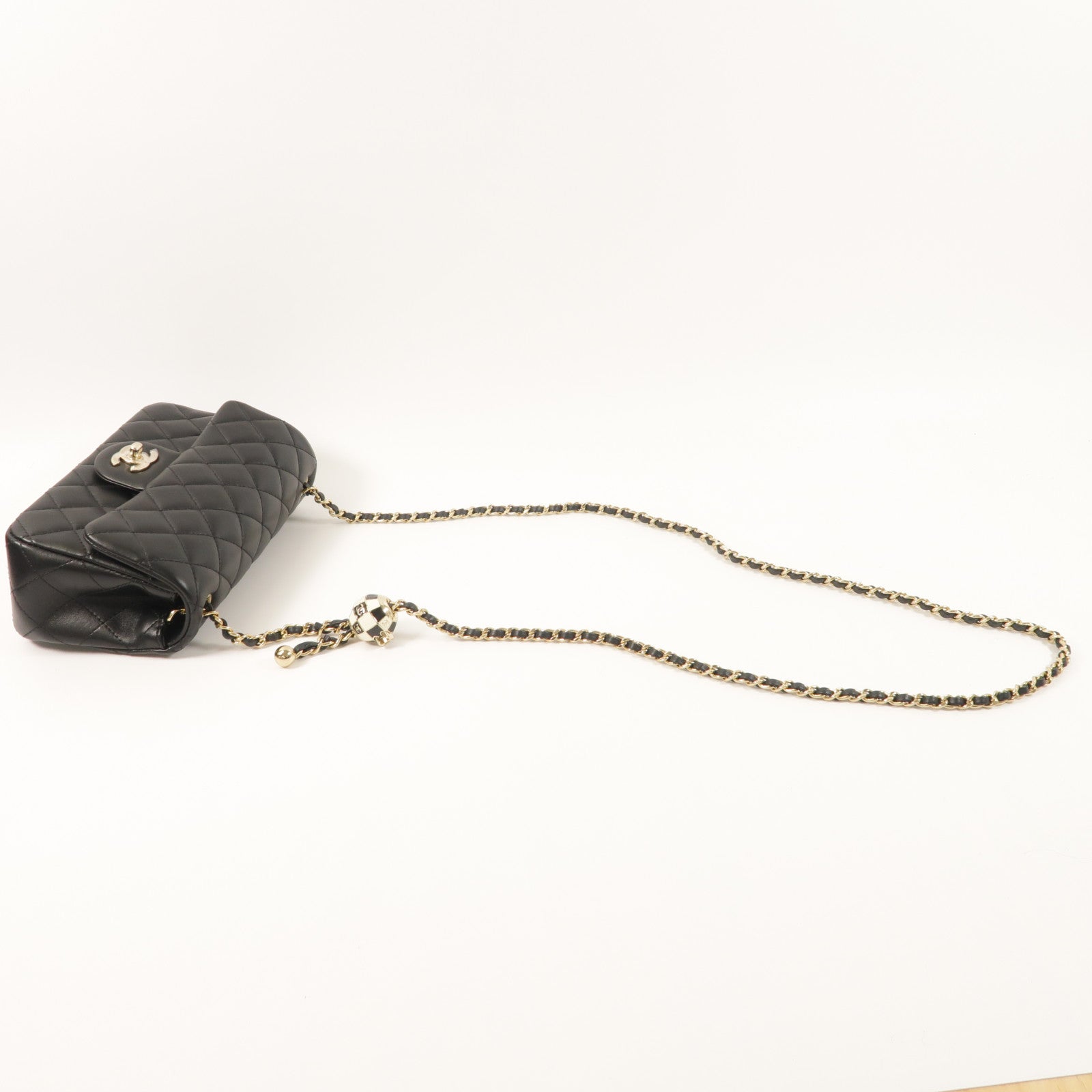 CHANEL 羊皮皮革Classic 20金扣鏈帶肩背袋