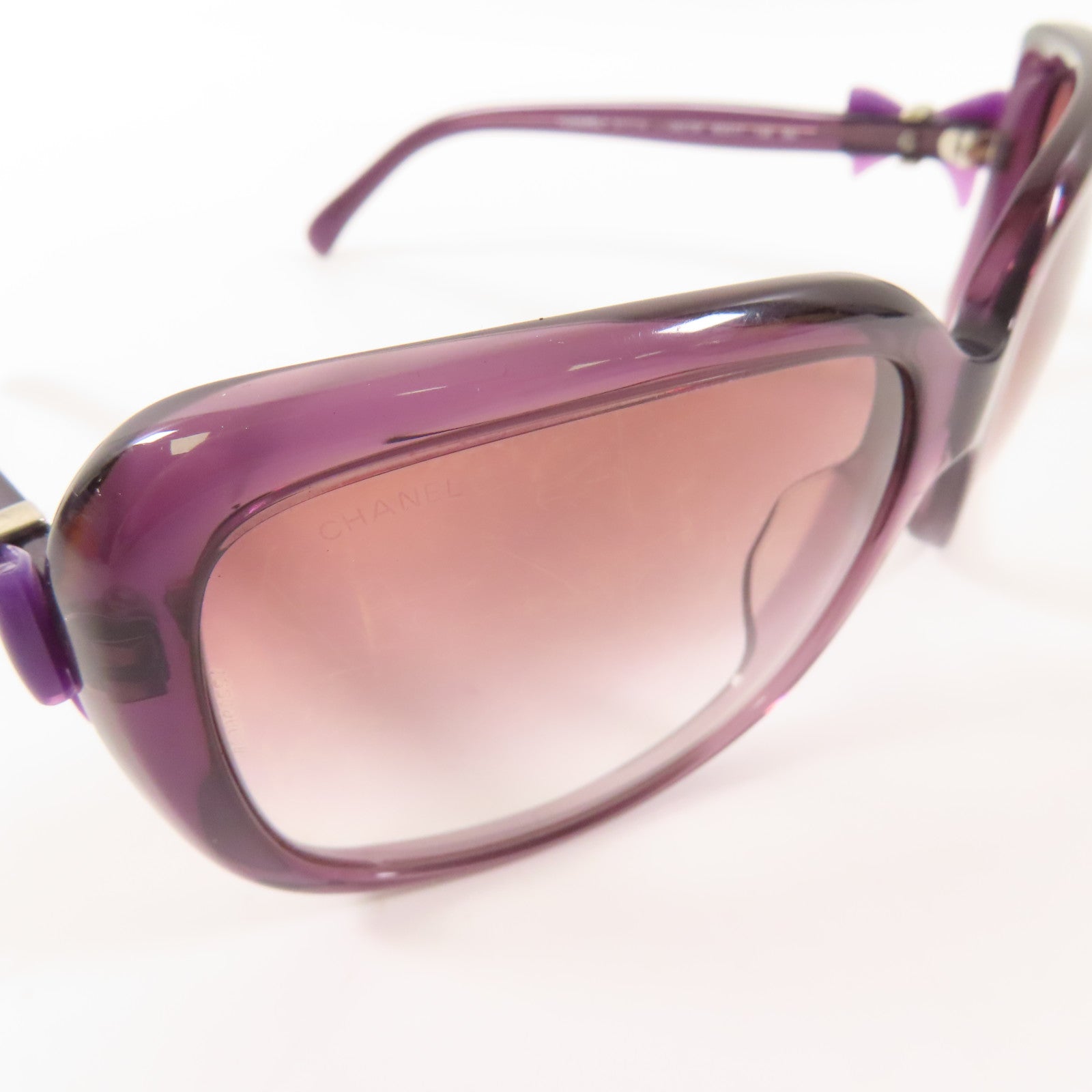 CHANEL CC Sunglasses PVC Purple