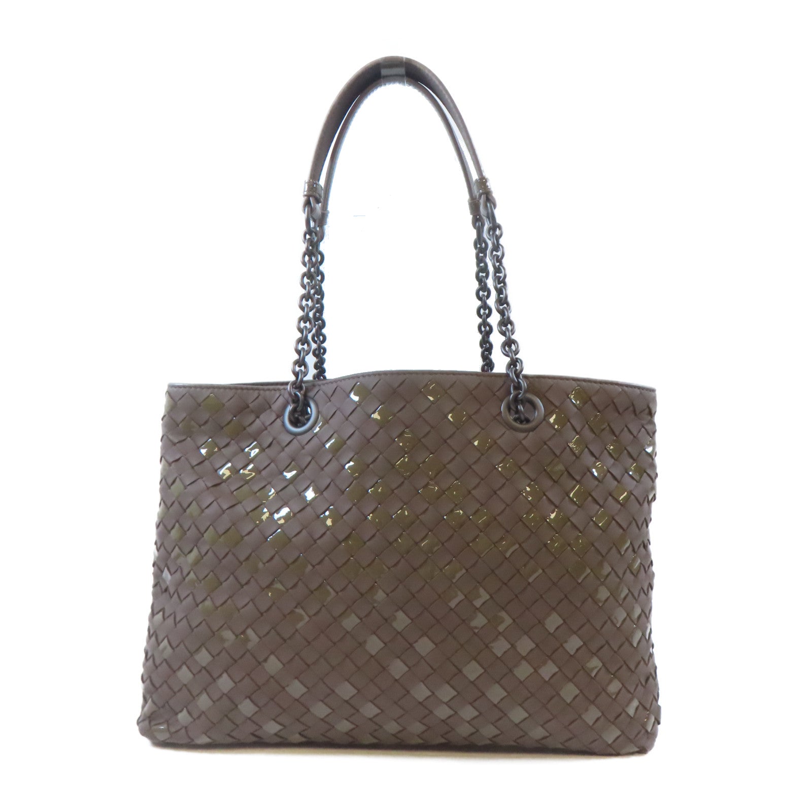 BOTTEGA VENETA 織紋羊皮皮革Chain Shoulder Bag鏈帶肩背袋啡色
