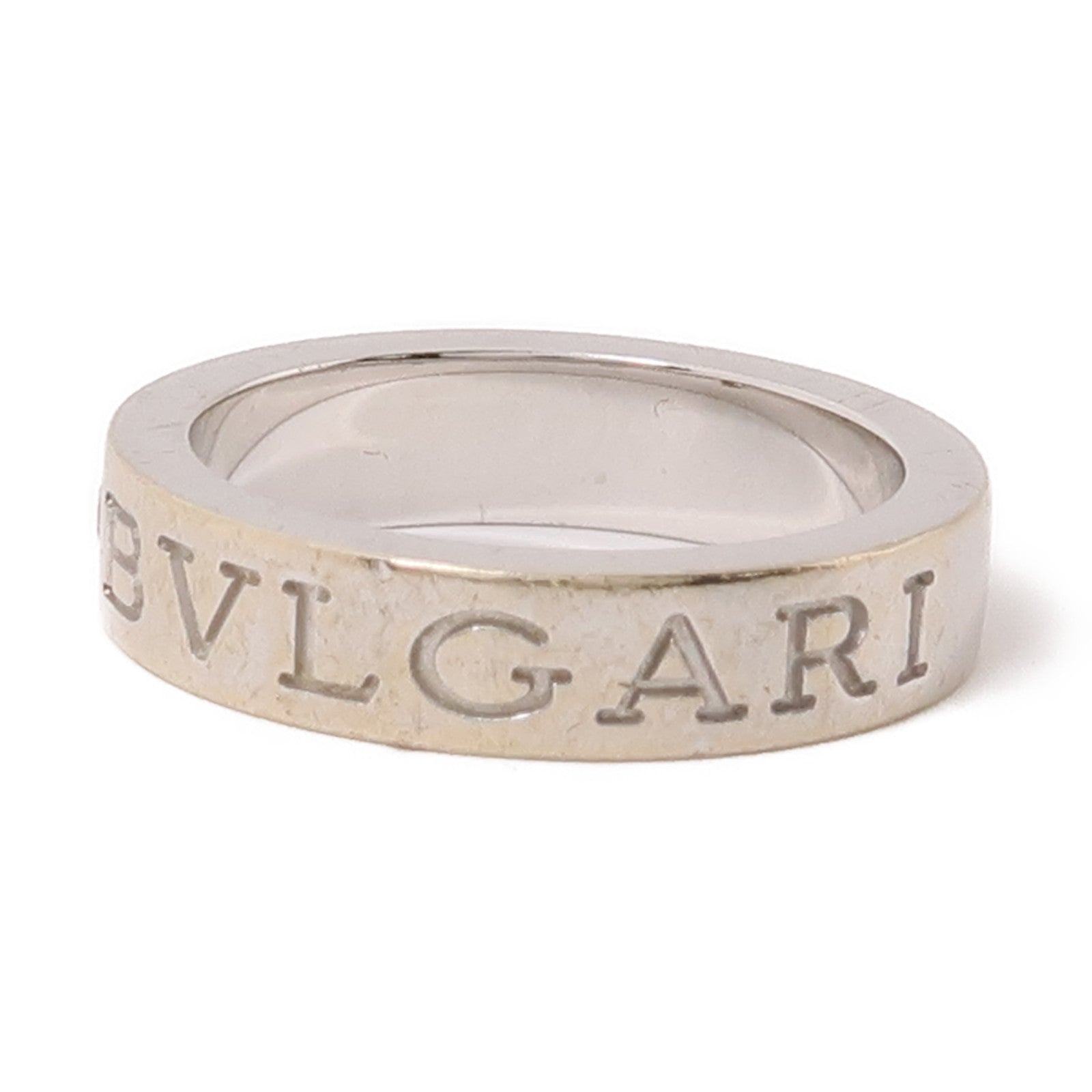 BVLGARI 18K白金Double Logo 1p Diamond Ring鑽石戒指US#4.25