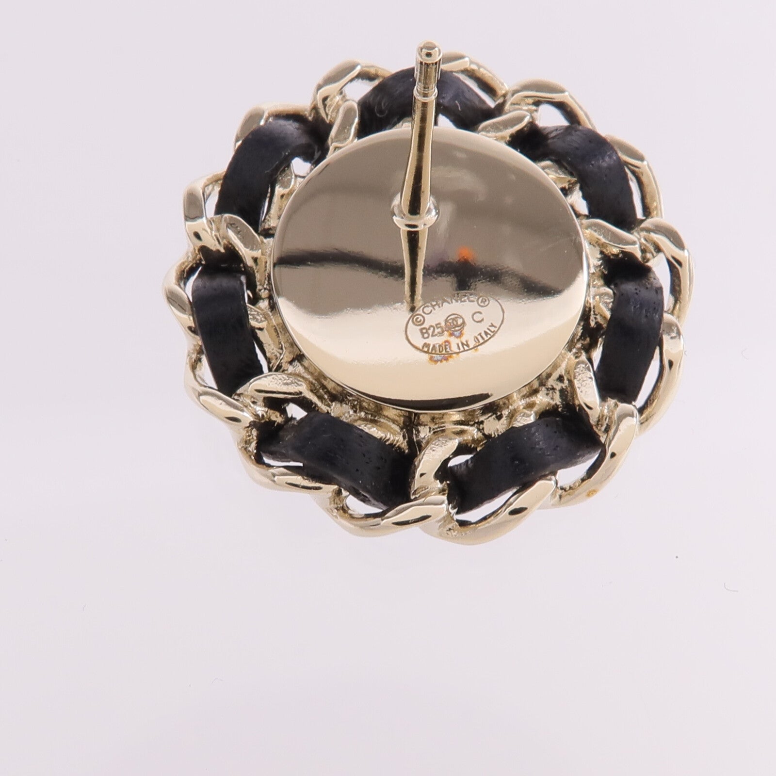 CHANEL 金屬/皮革Earrings金扣耳環