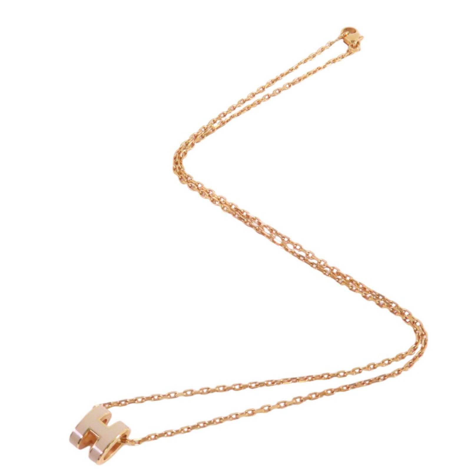 HERMES 金屬/琺瑯Mini POP H Necklace金扣項鏈