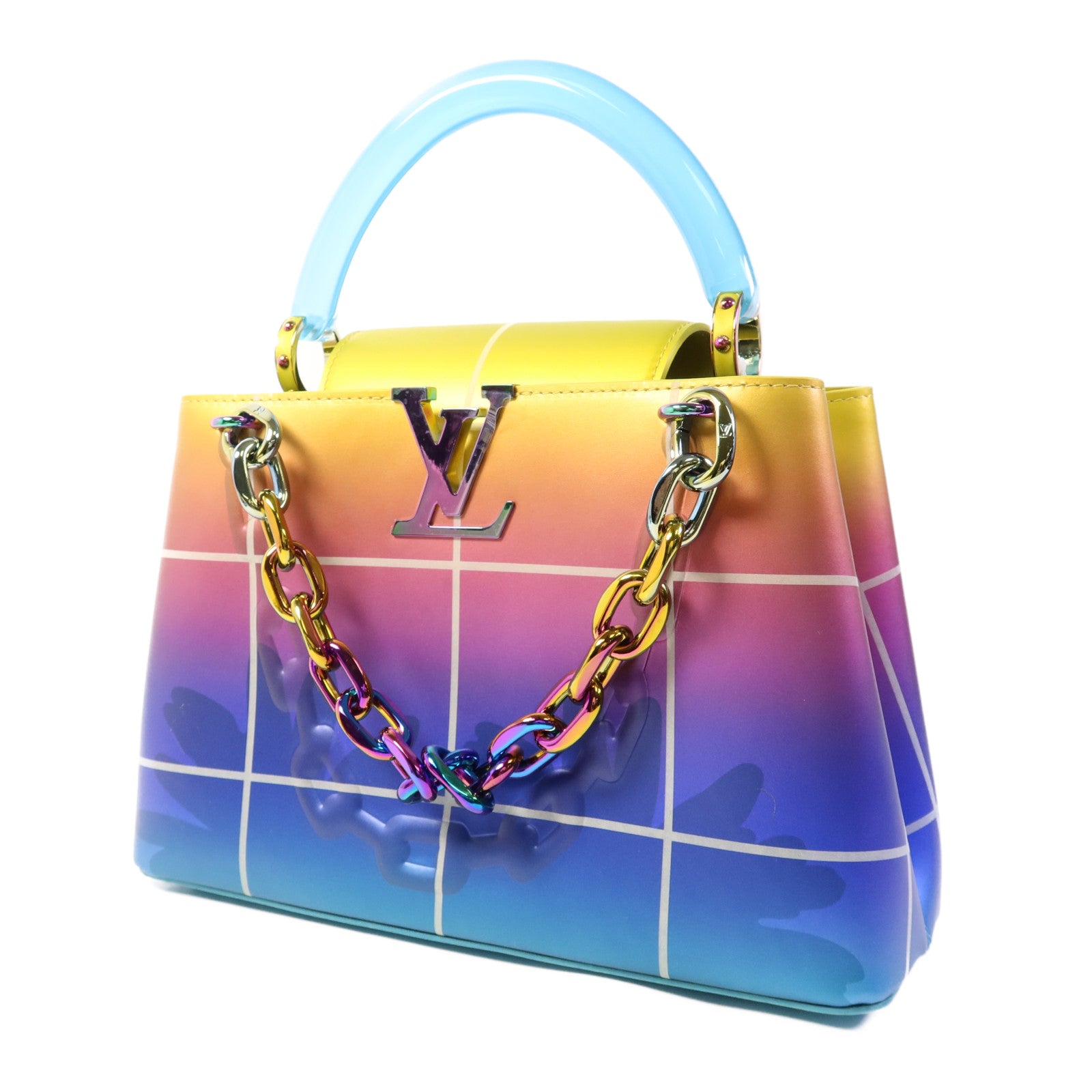 LOUIS VUITTON 牛皮皮革Bolsa Capucines MM手挽肩背兩用袋