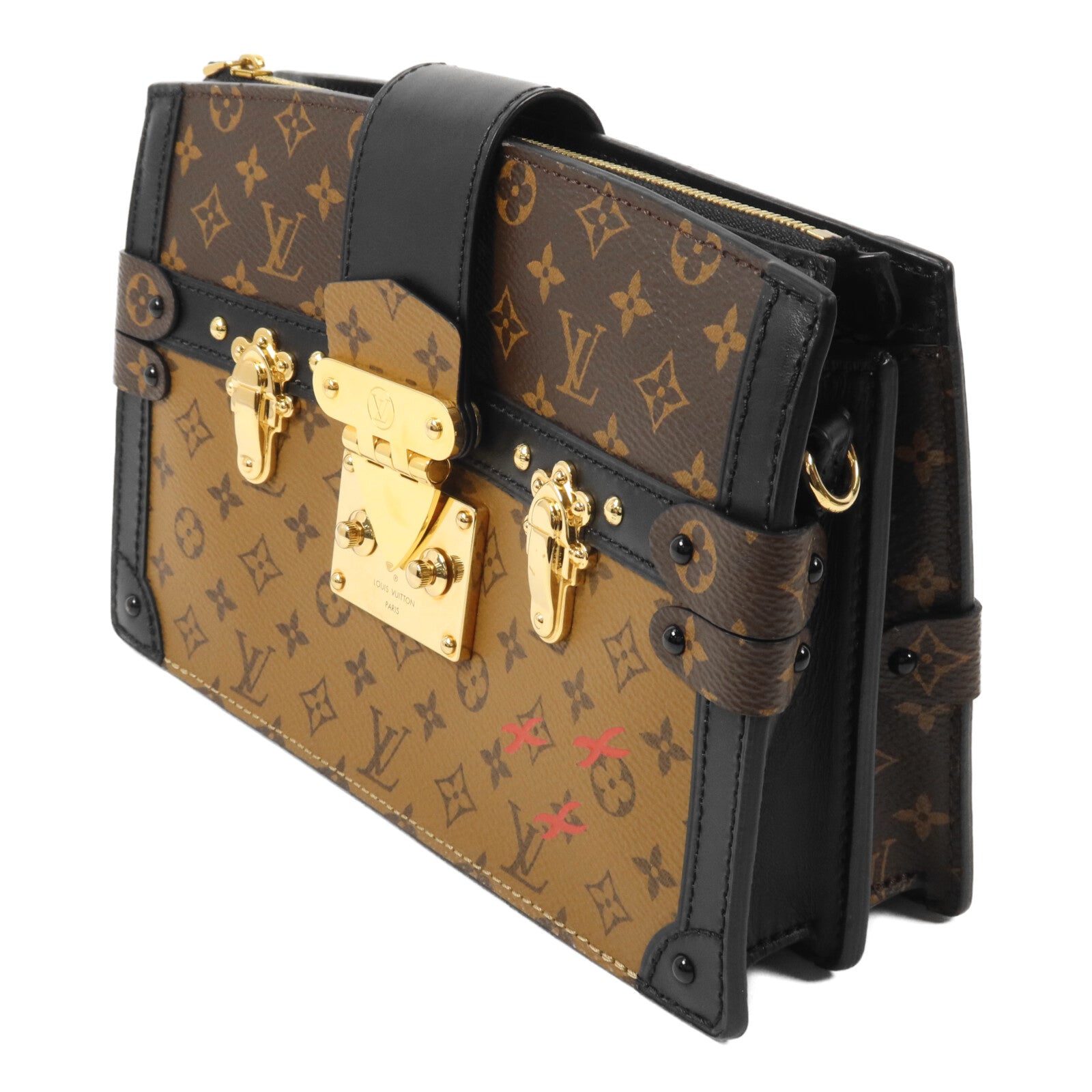 LOUIS VUITTON Monogram Reverse Trunk Clutch鏈帶肩背袋