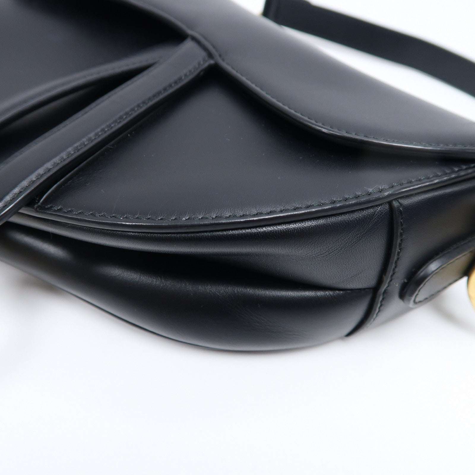 Dior 【激減優惠】牛皮皮革Saddle Bag金扣手挽肩背兩用袋黑色