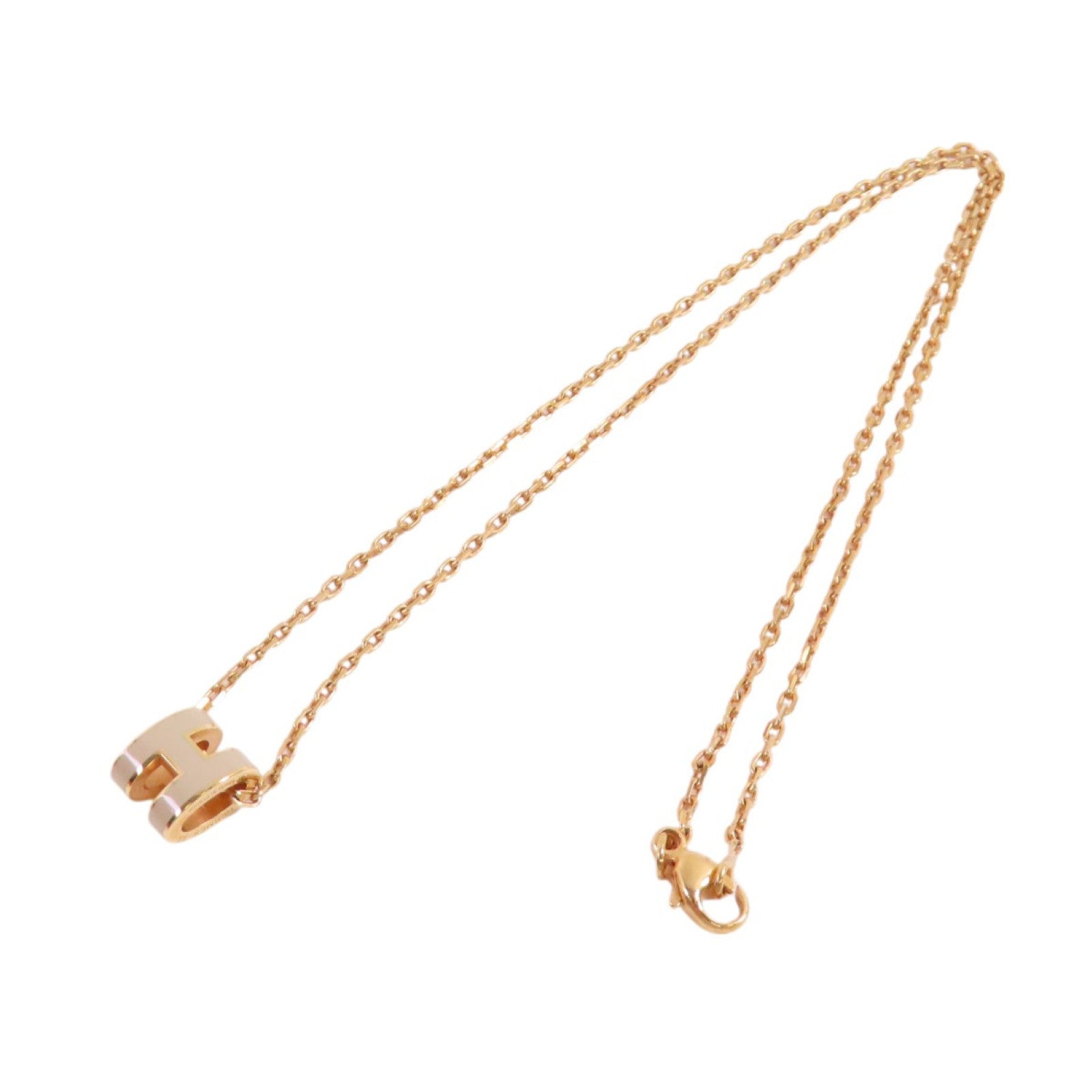 HERMES 金屬/琺瑯Mini POP H Necklace金扣項鏈