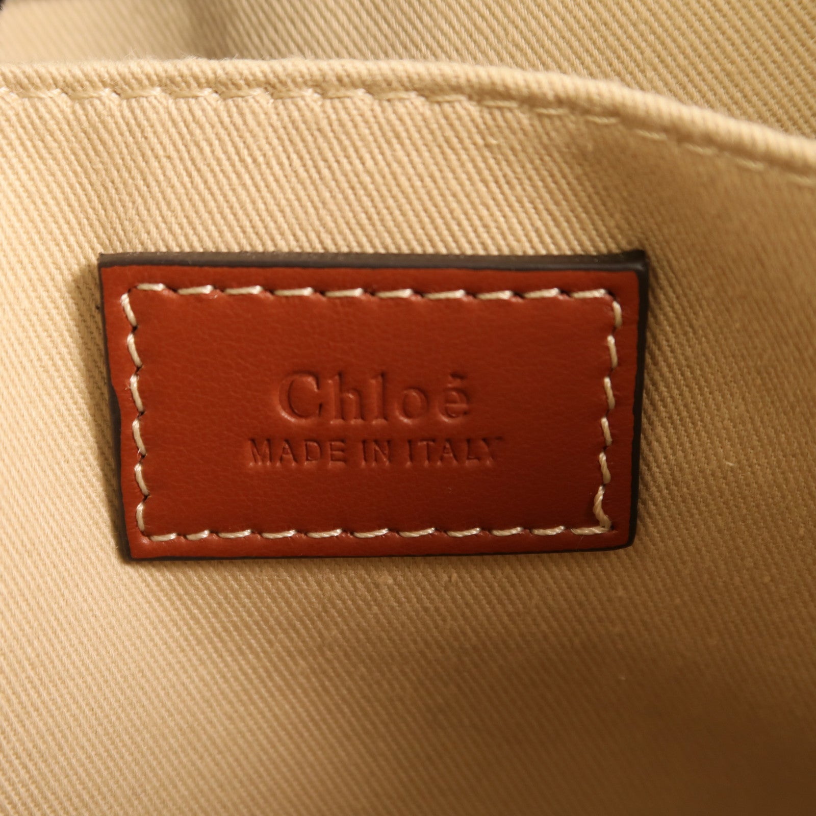 Chloe 帆布Woody Small金扣手挽肩背兩用袋