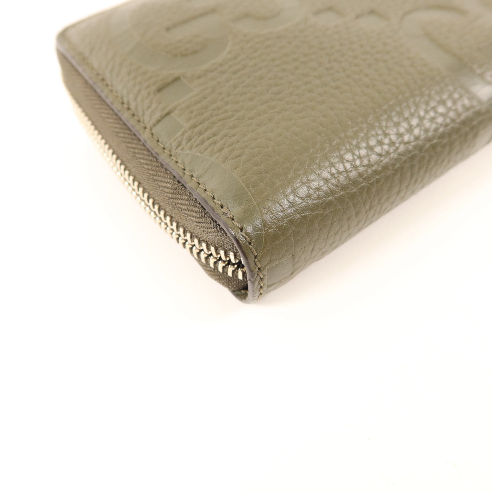 GUCCI 牛皮皮革Long Round Wallet銀扣長錢包