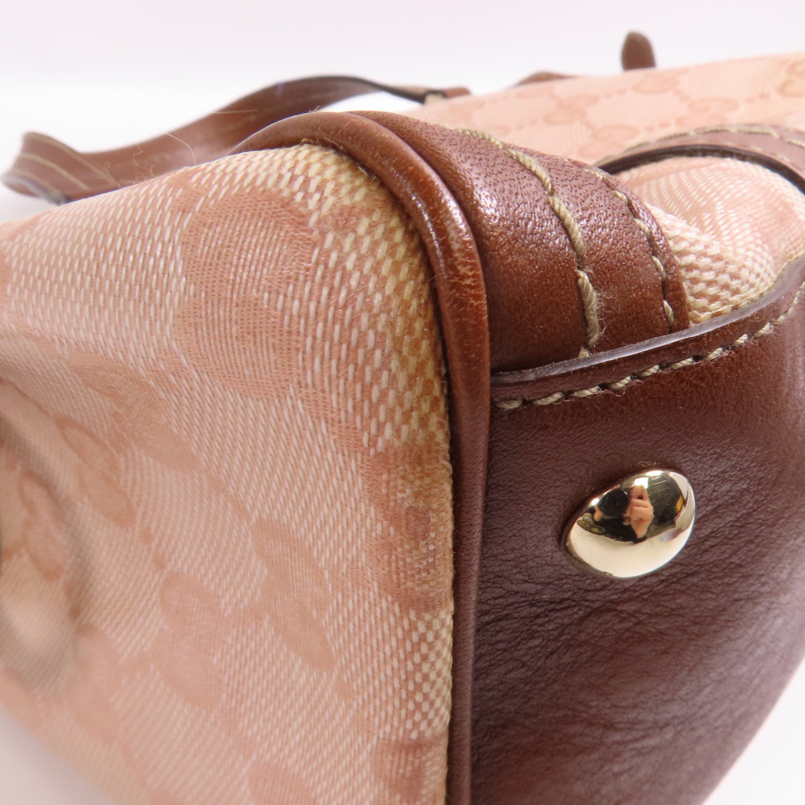 GUCCI 塗層帆布Boston Bag金扣波士頓包