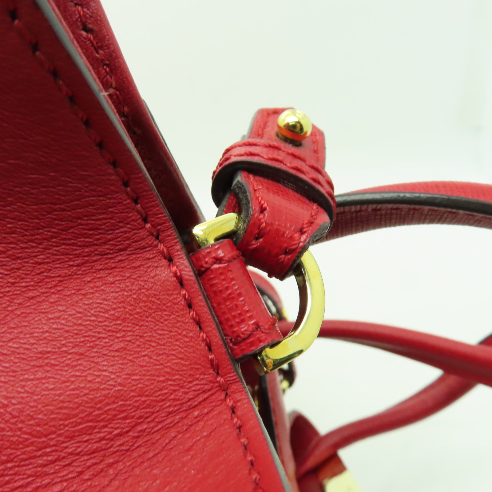 FENDI 牛皮皮革2 Jour金扣手挽肩背兩用袋紅色