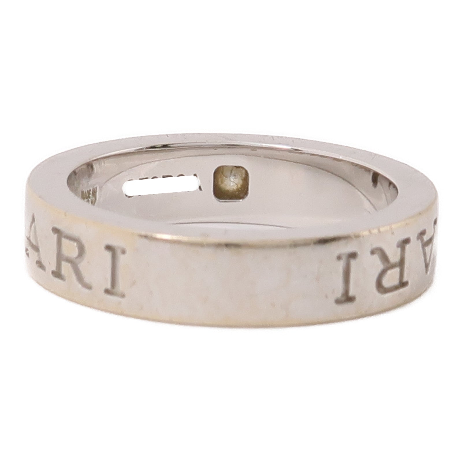 BVLGARI 18K白金Double Logo 1p Diamond Ring鑽石戒指US#4.25