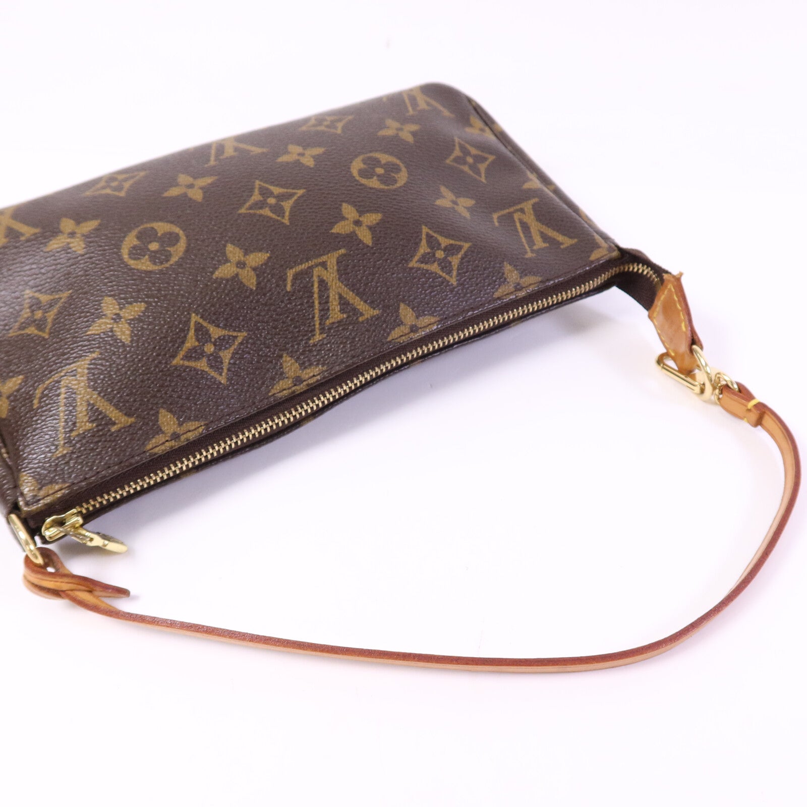 LOUIS VUITTON Monogram Pochette Accessoires金扣手挽袋