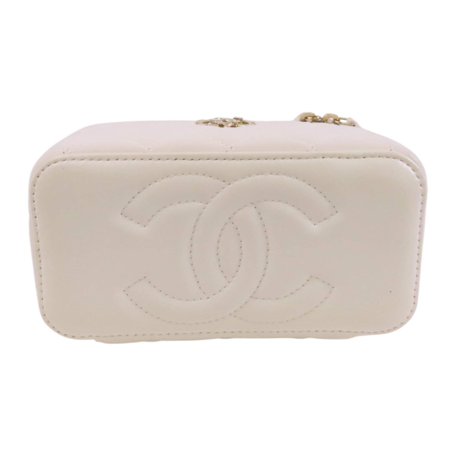 CHANEL 羊皮皮革Vanity Case金扣手挽肩背兩用袋