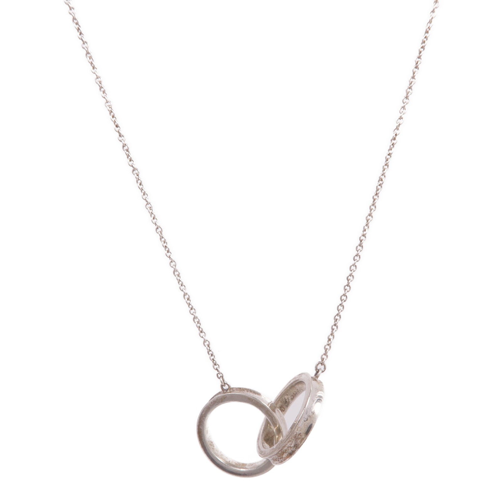 TIFFANY＆CO 925純銀Interlock Circle Pendant Necklace項鍊