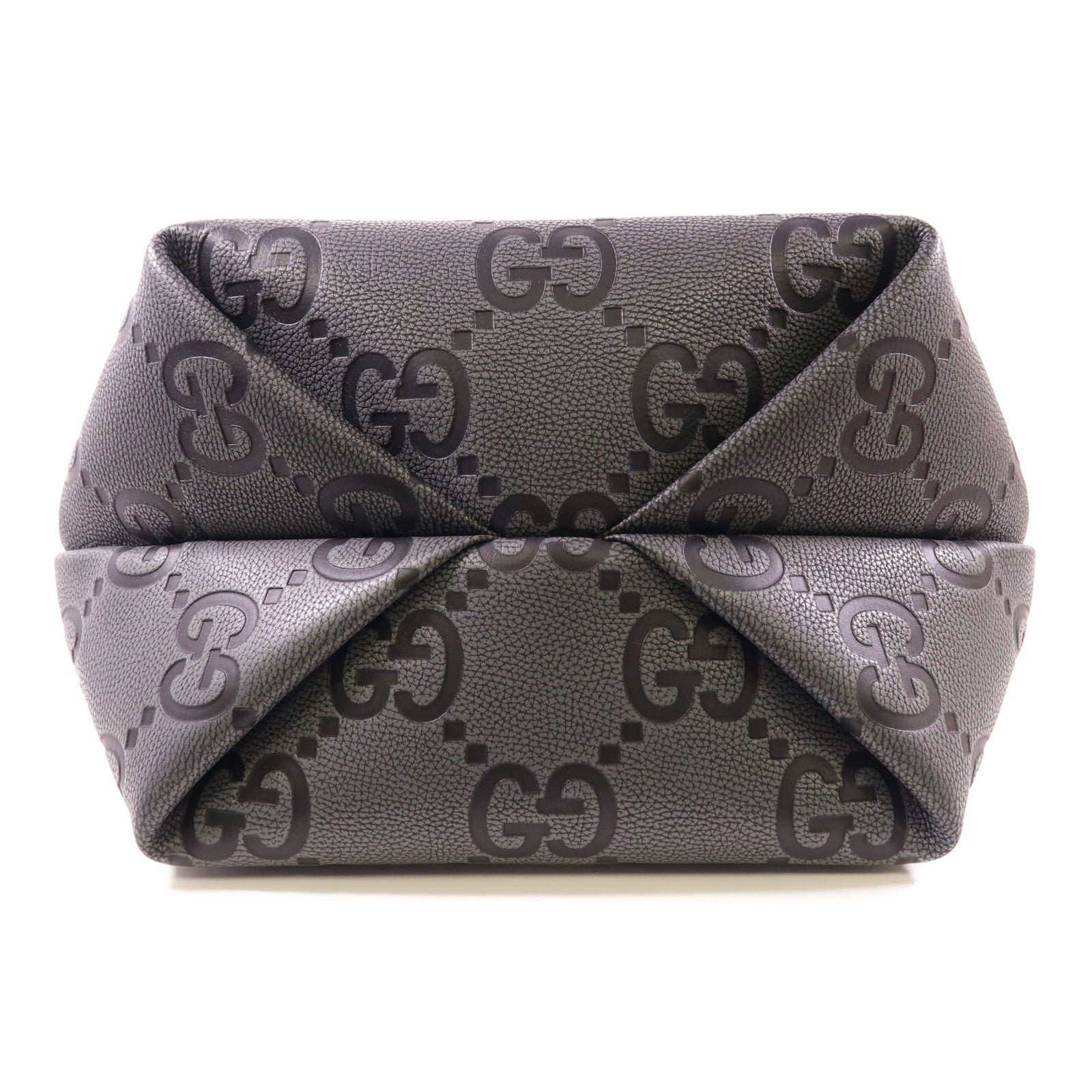 GUCCI Leather GG Tote Bag Shoulder Tote 818771 Leather Gray