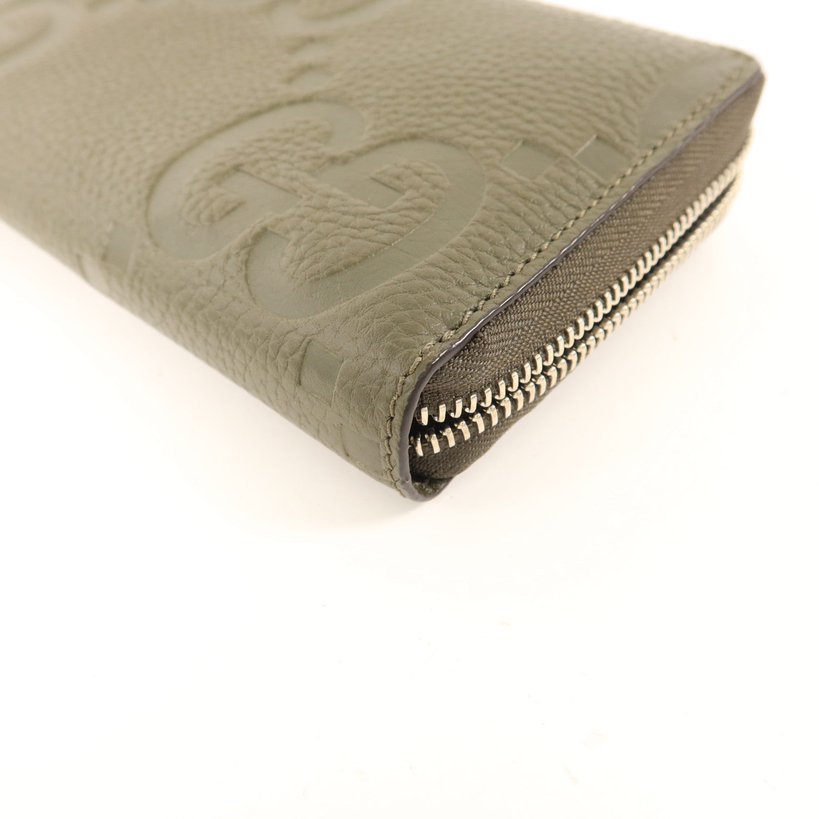 GUCCI 牛皮皮革Long Round Wallet銀扣長錢包