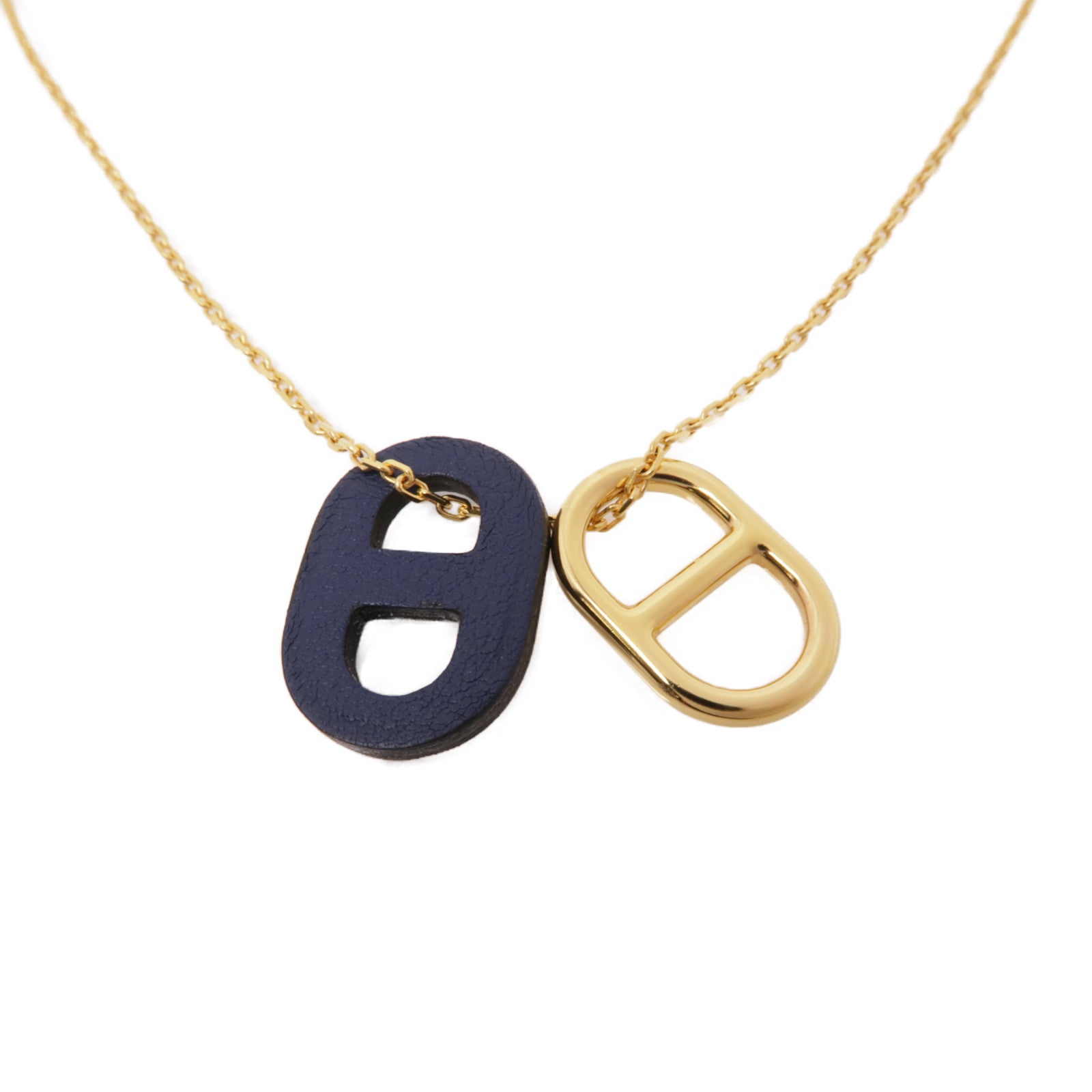 HERMES 金屬O'Maillion Necklace項鍊藍色/金色