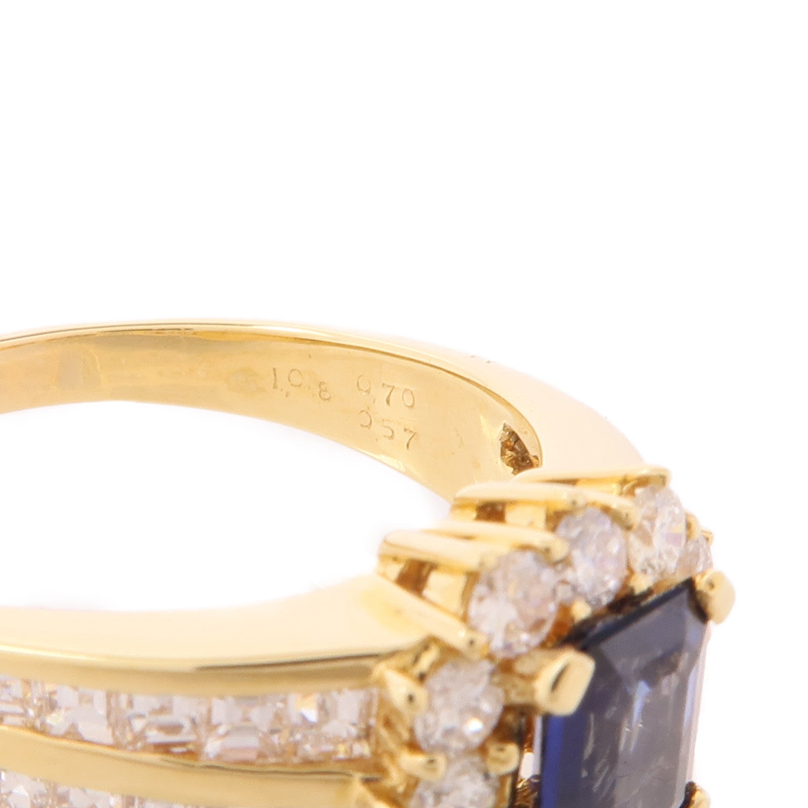 JEWELRY 【激減優惠】18K黃金Sapphire/Diamond Ring藍寶石/鑽石戒指US#8.75