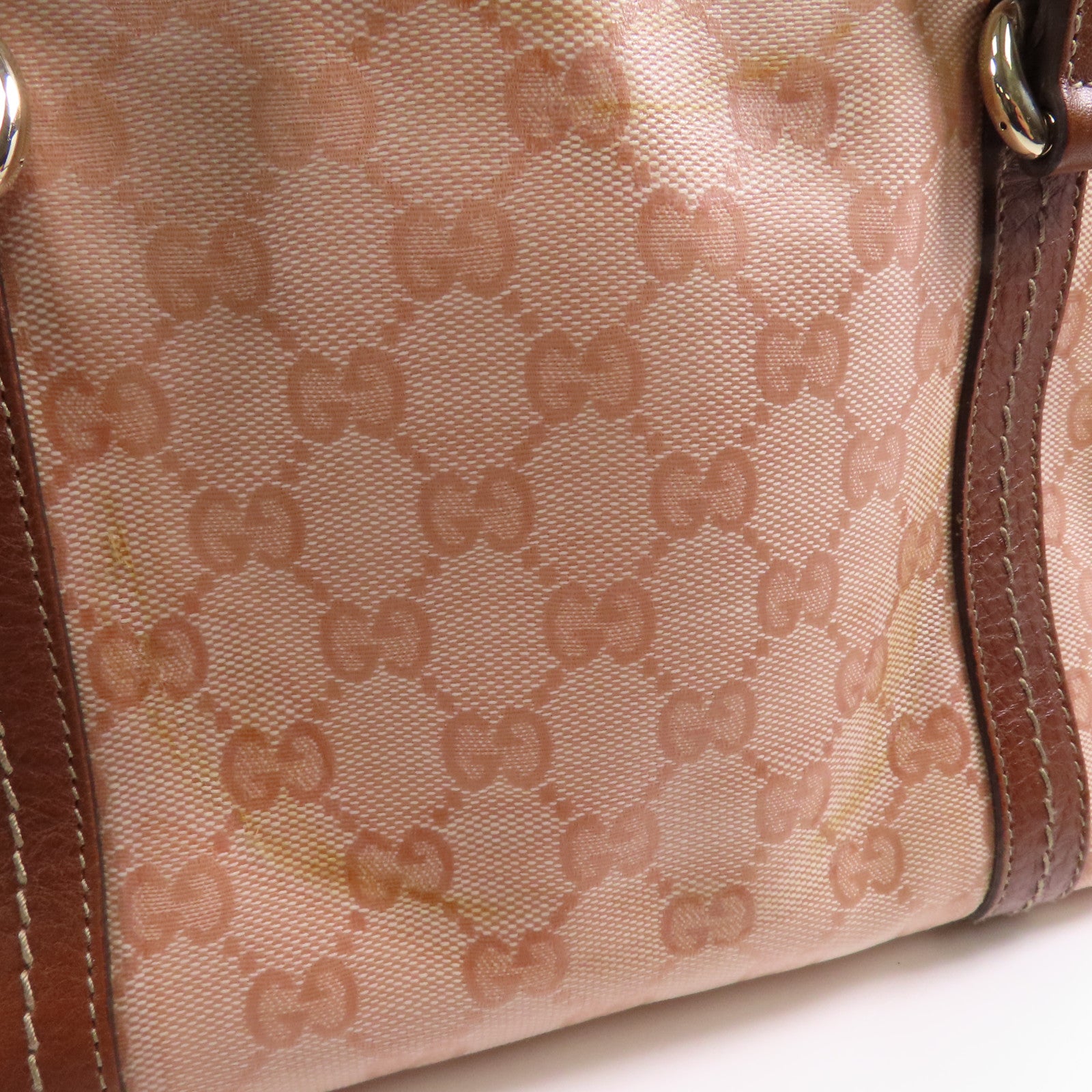 GUCCI 塗層帆布Boston Bag金扣波士頓包