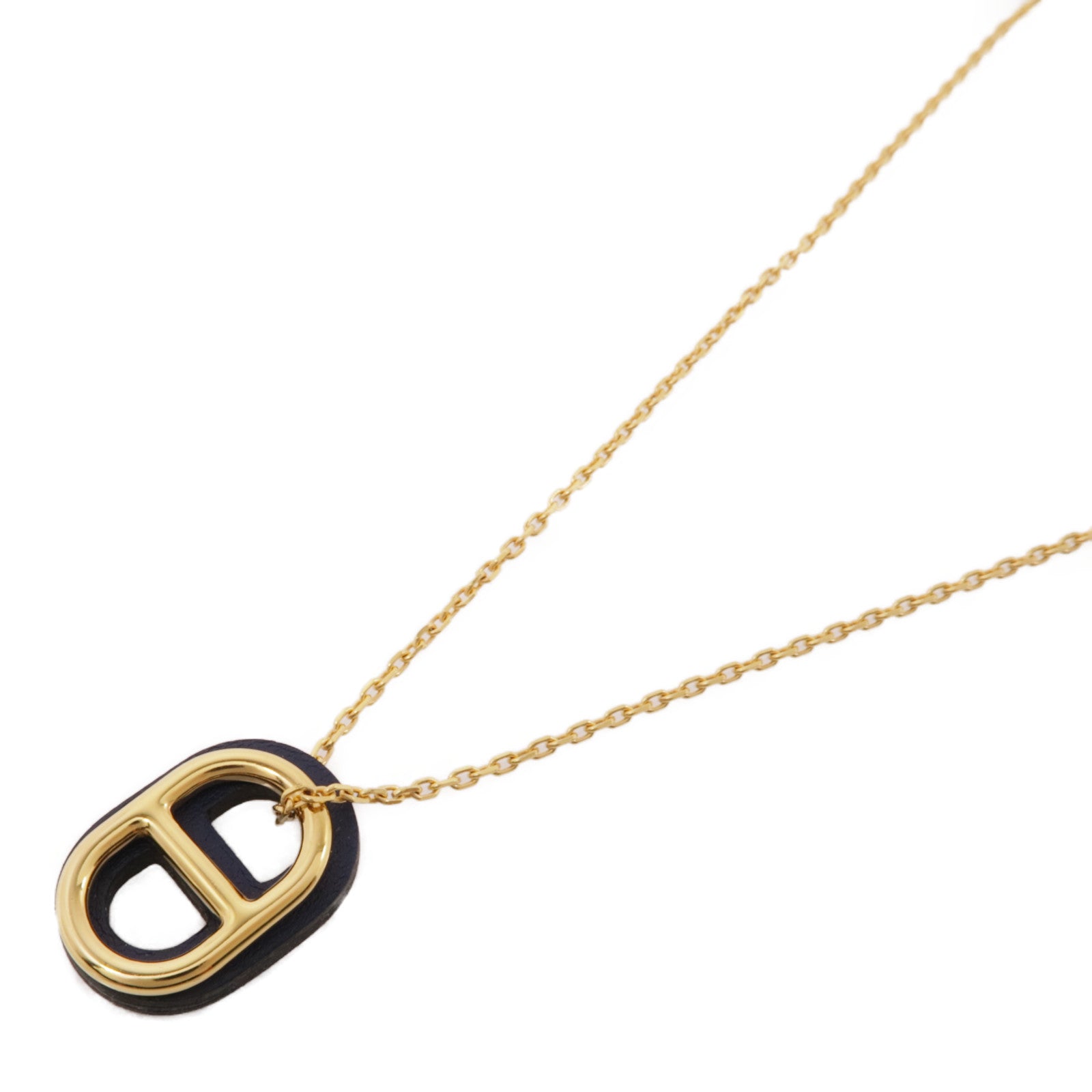 HERMES 金屬O'Maillion Necklace項鍊藍色/金色