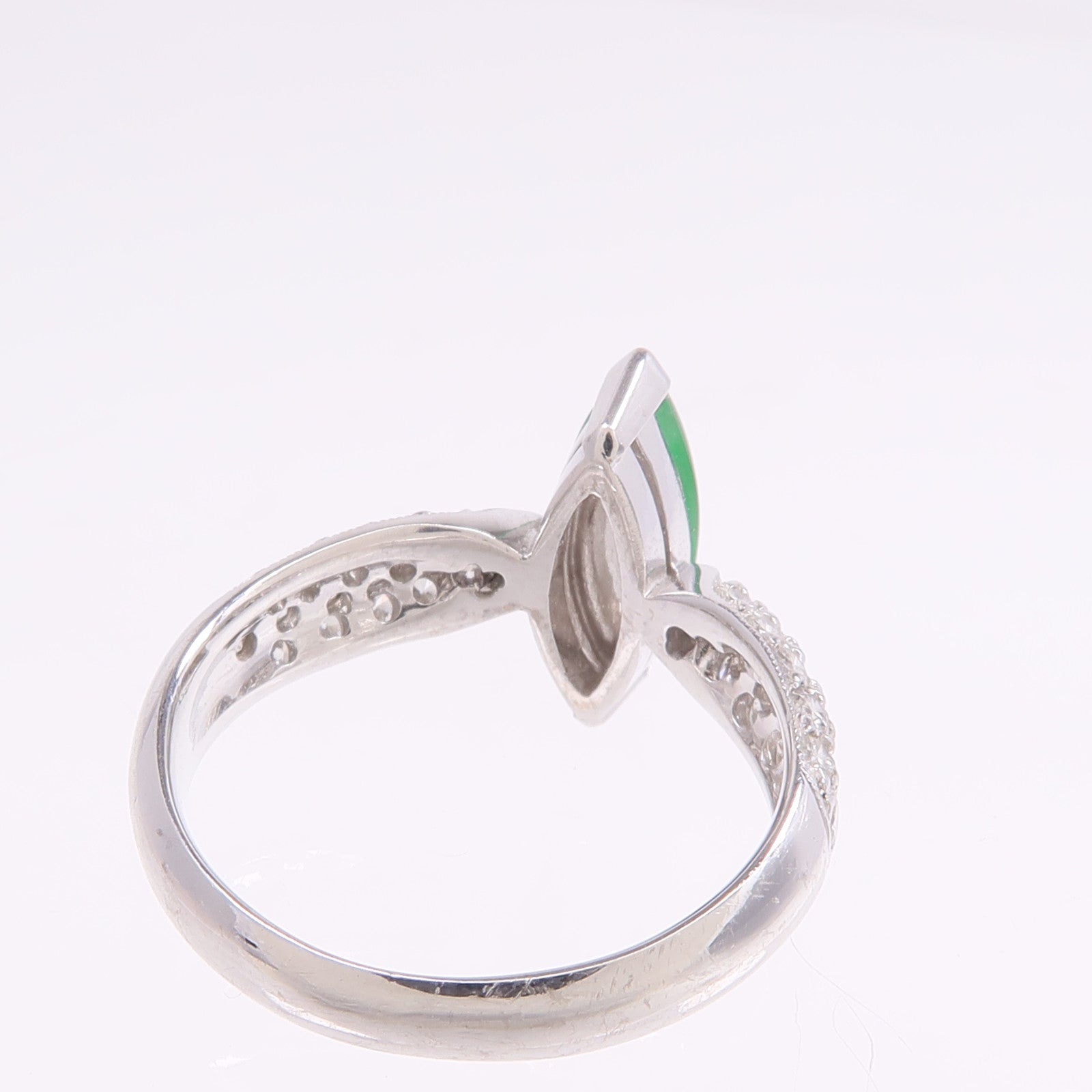JEWELRY 【激減優惠】18K白金Jade Diamond Ring翡翠/鑽石戒指US#4.75