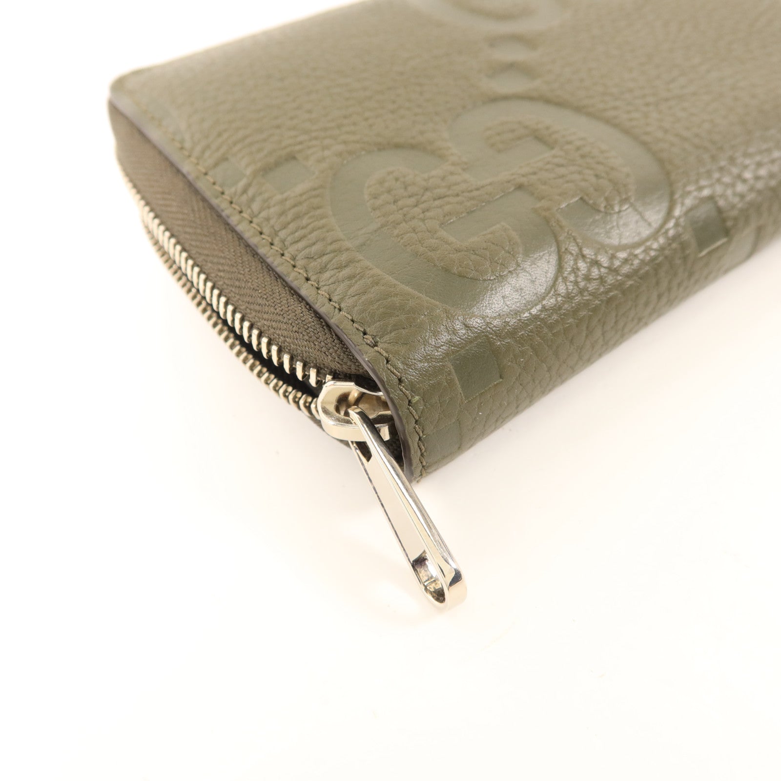 GUCCI 牛皮皮革Long Round Wallet銀扣長錢包