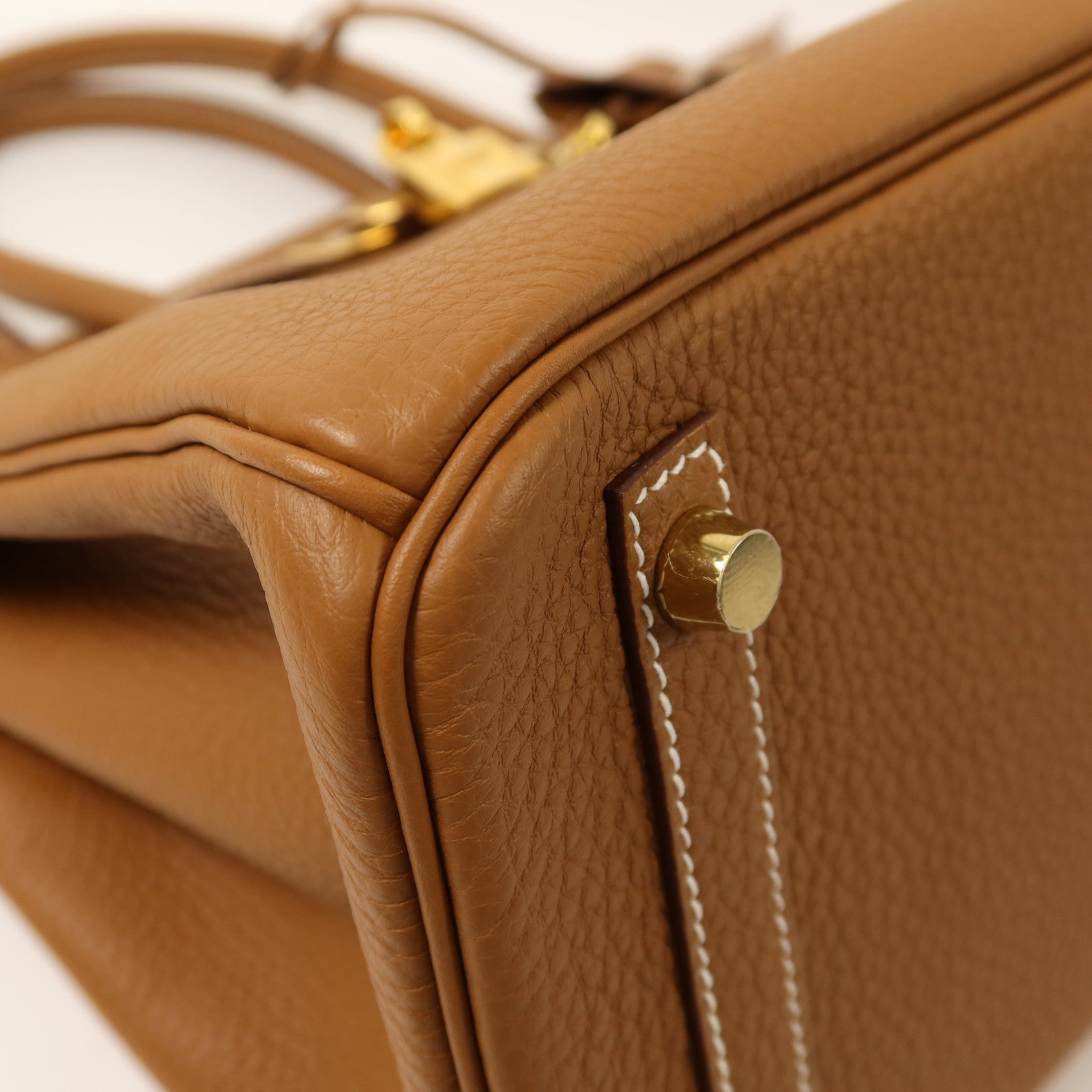 HERMES Clemence皮革Birkin 30金扣手挽袋Gold