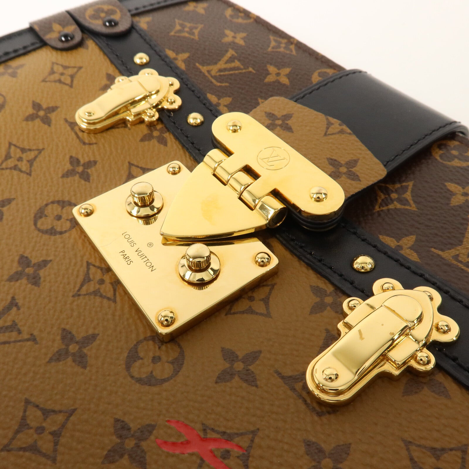 LOUIS VUITTON Monogram Reverse Trunk Clutch鏈帶肩背袋