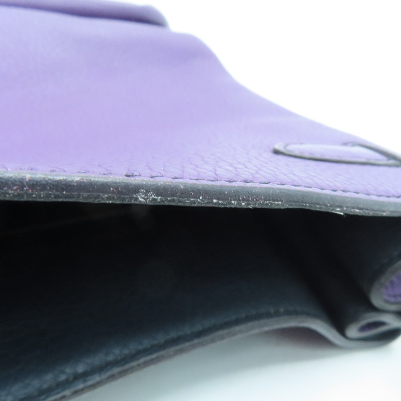 HERMES 【激減優惠】Clemence皮革So Kelly 26 One Shoulder銀扣肩背袋紫色