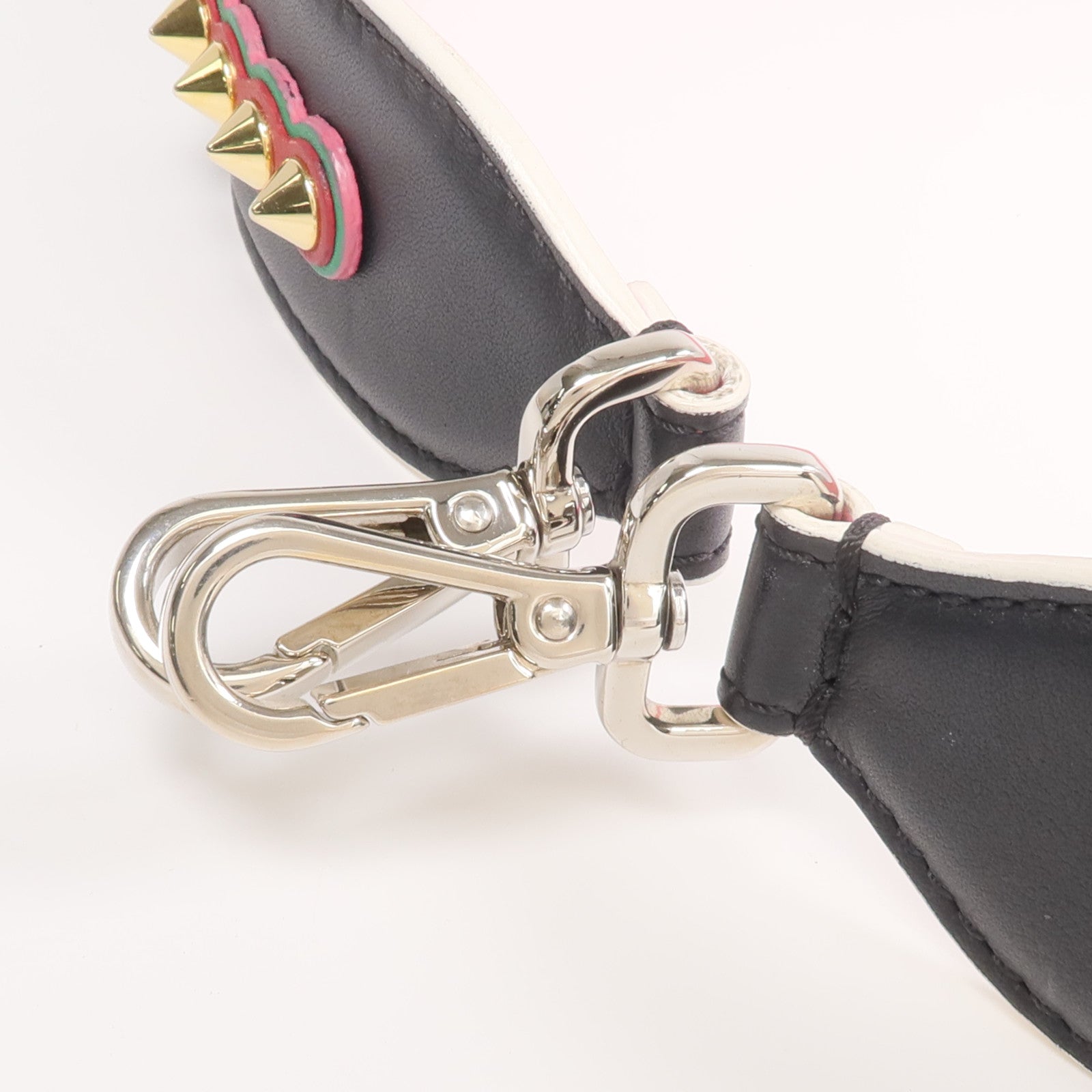 FENDI 牛皮皮革Strap銀扣肩帶