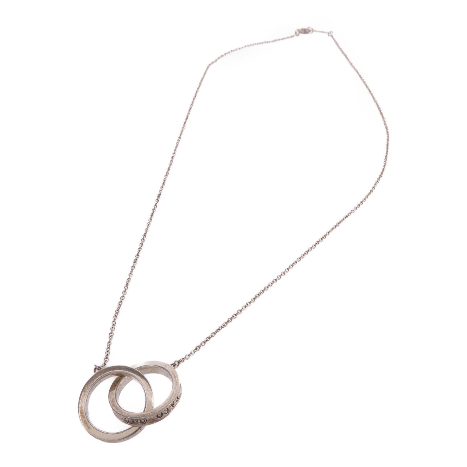 TIFFANY＆CO 925純銀Interlock Circle Pendant Necklace項鍊