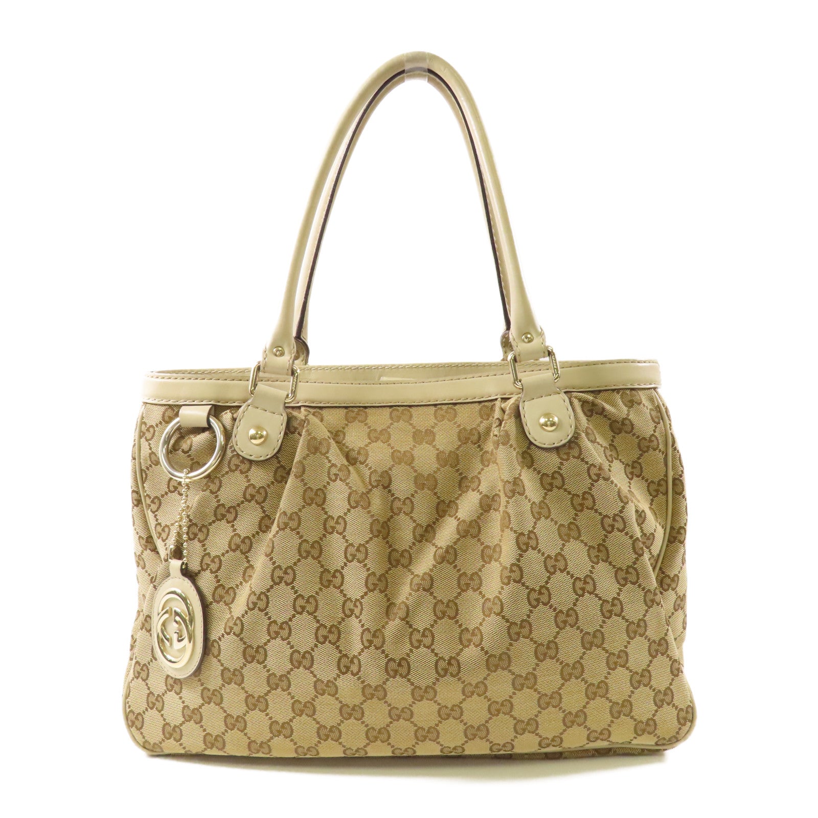 GUCCI 帆布Tote Bag金扣手挽袋