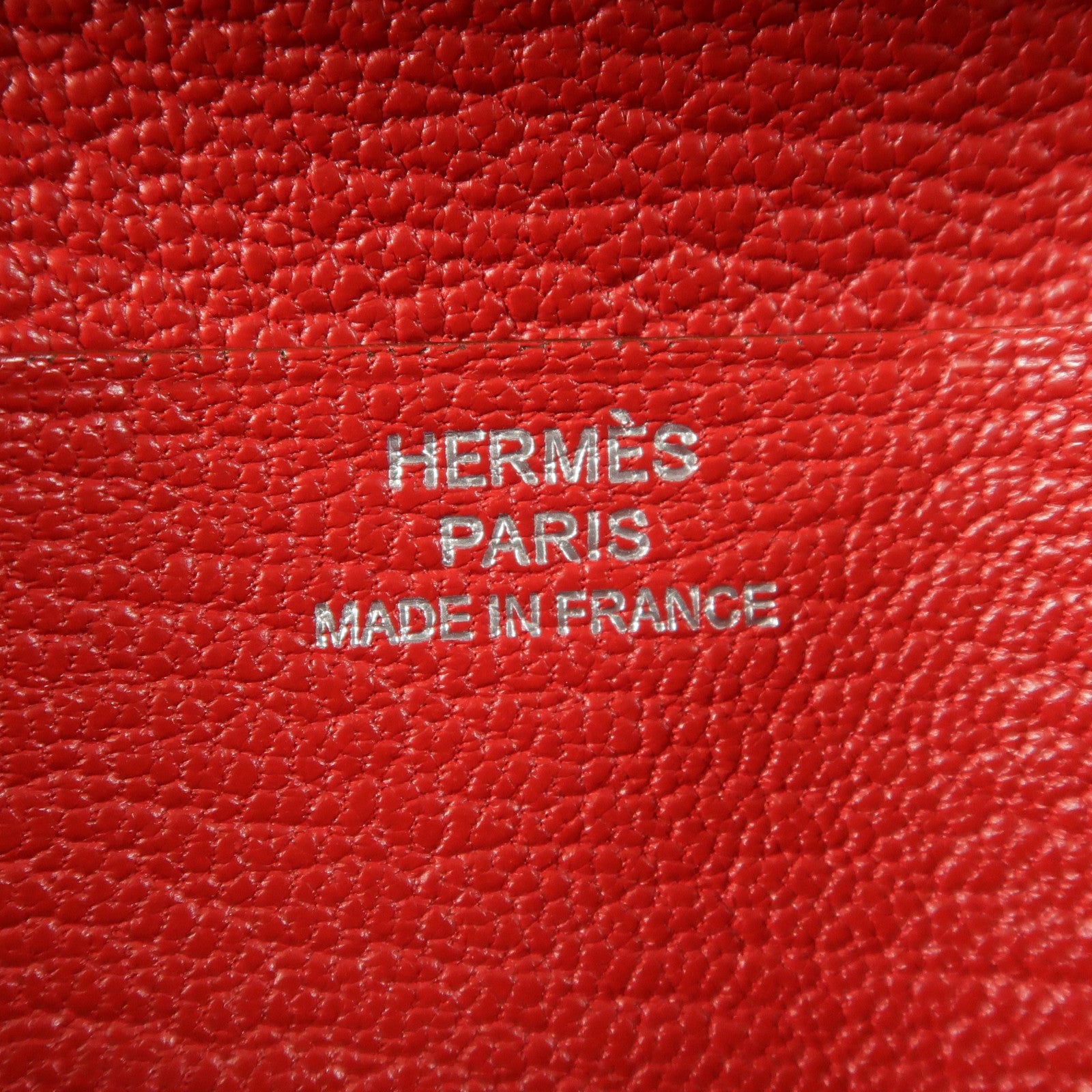 HERMES Chevre皮革Bearn Compact Wallet錢包Rose Lipstick/Rouge Casaque