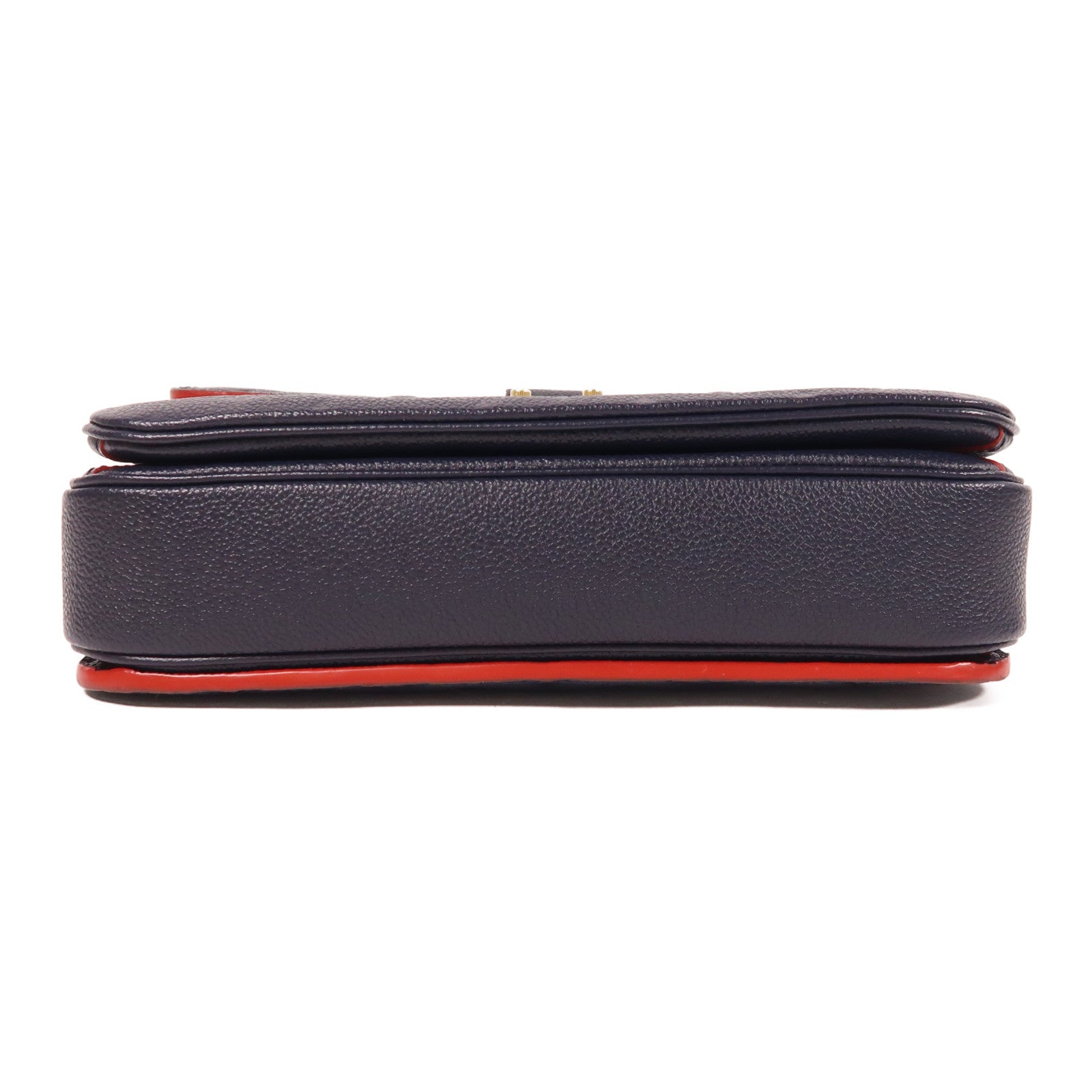 LOUIS VUITTON Monogram Empreinte Pochette Metis金扣手挽肩背兩用袋深藍色