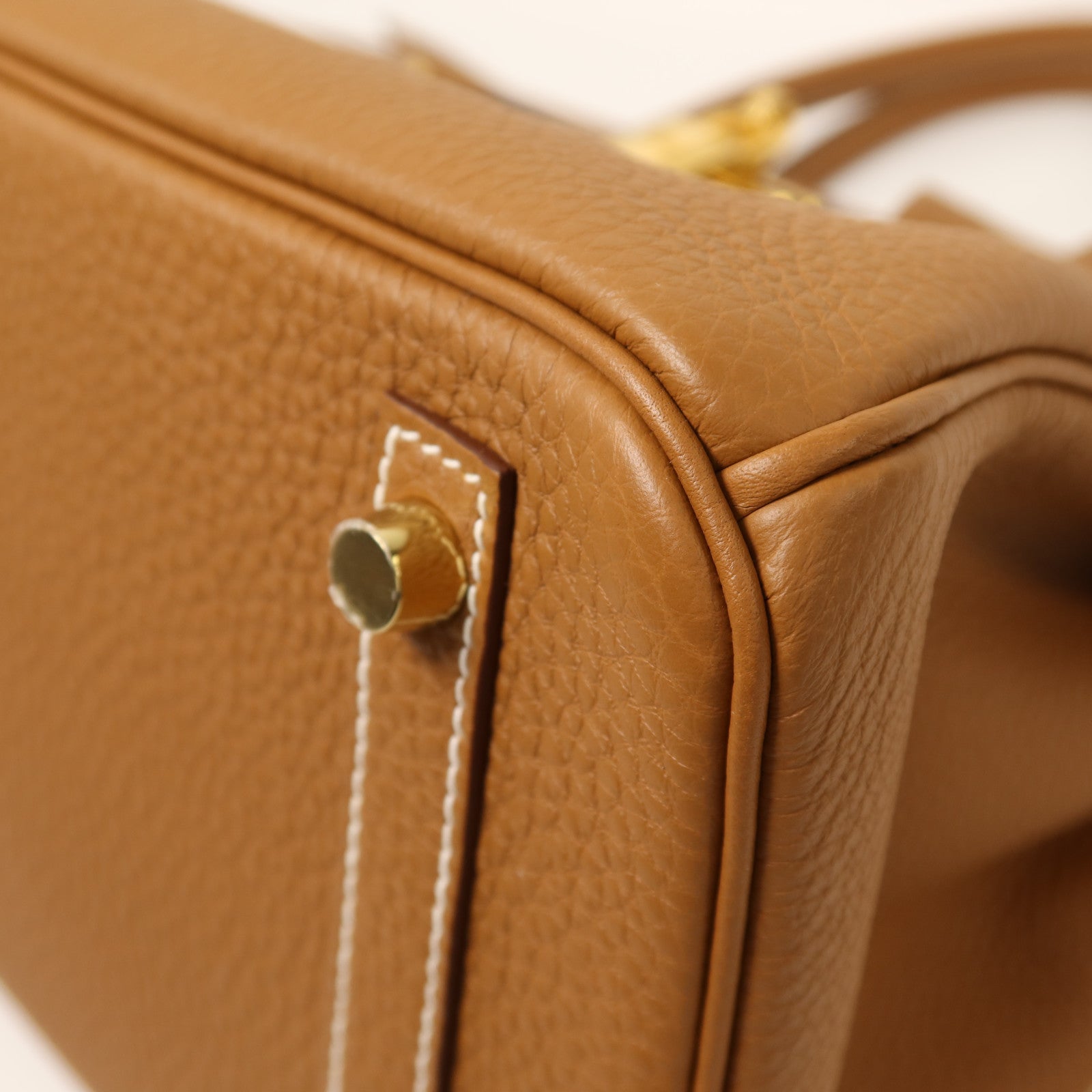 HERMES Clemence皮革Birkin 30金扣手挽袋Gold