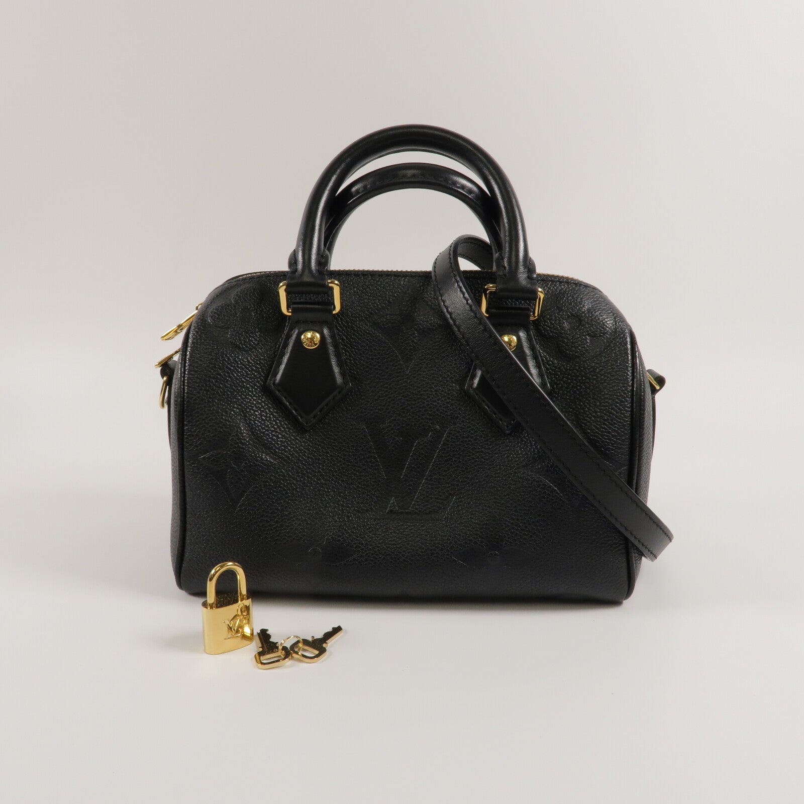LOUIS VUITTON Monogram Empreinte Speedy Bandoulier 20鏈帶手挽肩背兩用袋
