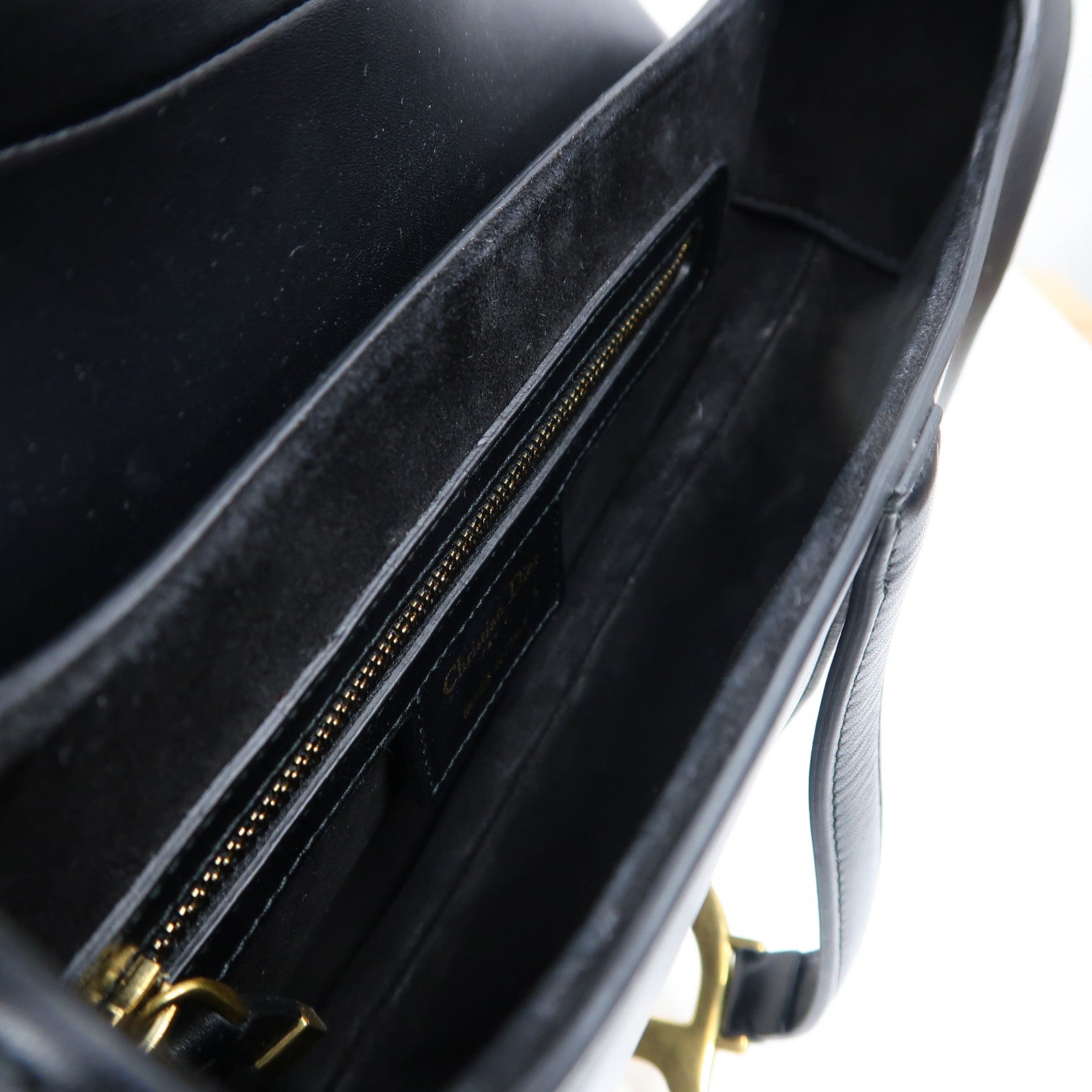 Dior 【激減優惠】牛皮皮革Saddle Bag金扣手挽肩背兩用袋黑色