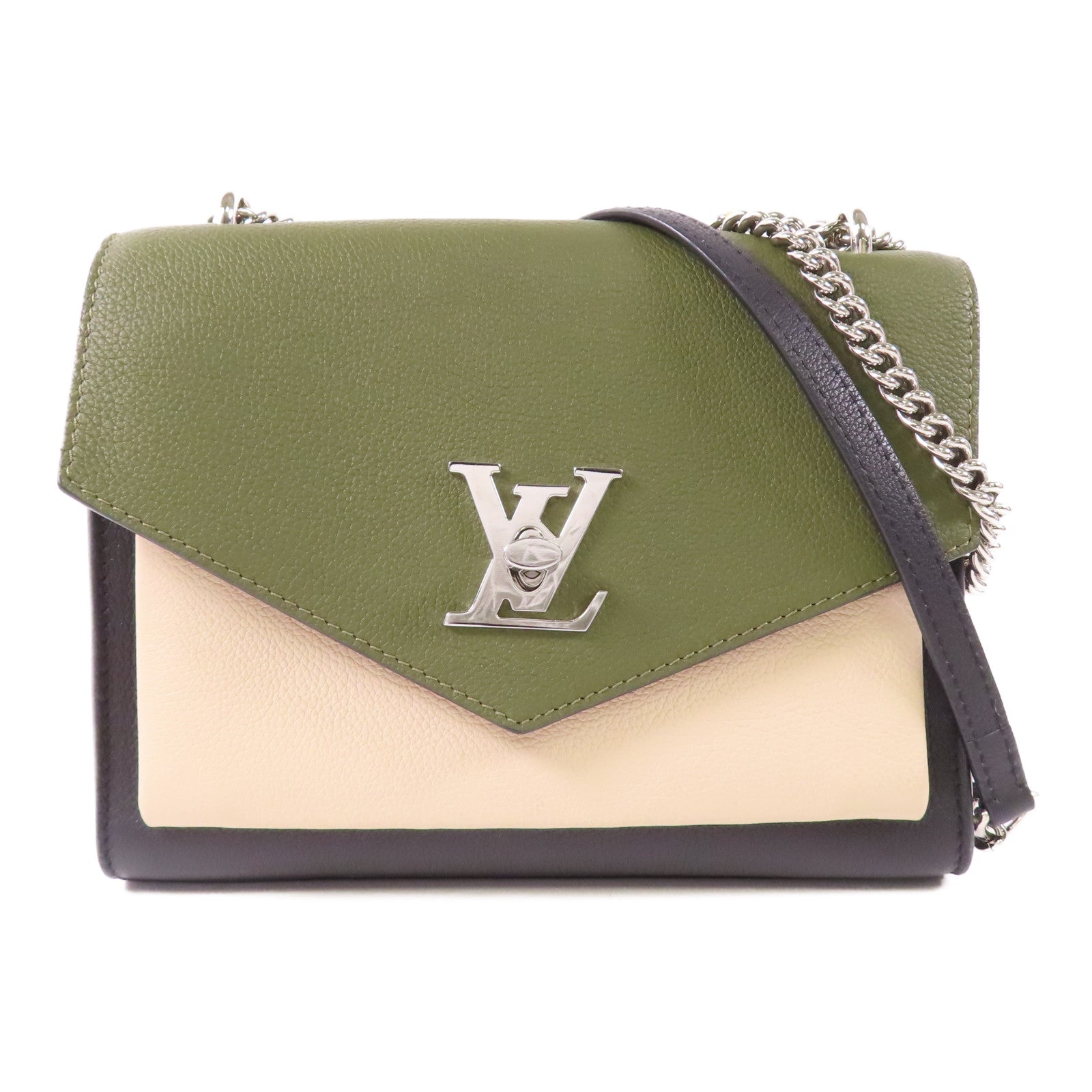 LOUIS VUITTON 牛皮皮革My Lock Me Chain Bag銀扣肩背袋