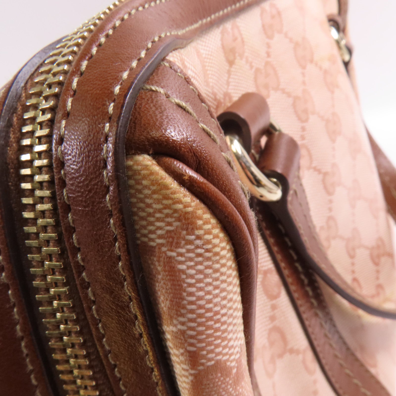 GUCCI 塗層帆布Boston Bag金扣波士頓包