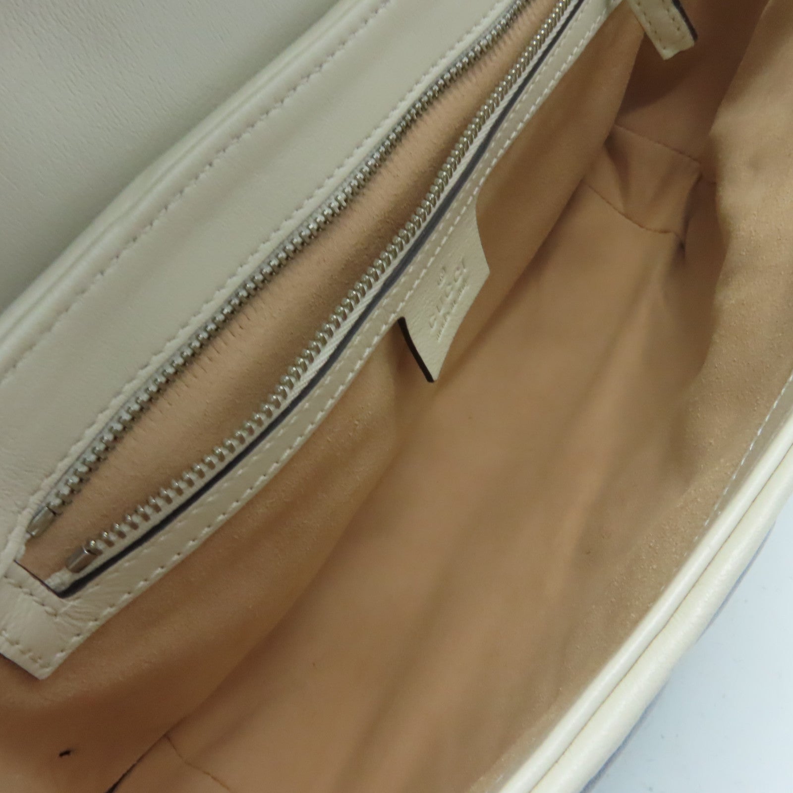 GUCCI 【激減優惠】牛皮皮革GG Marmont Small Shoulder Bag鏈帶肩背袋寶藍色/米白色