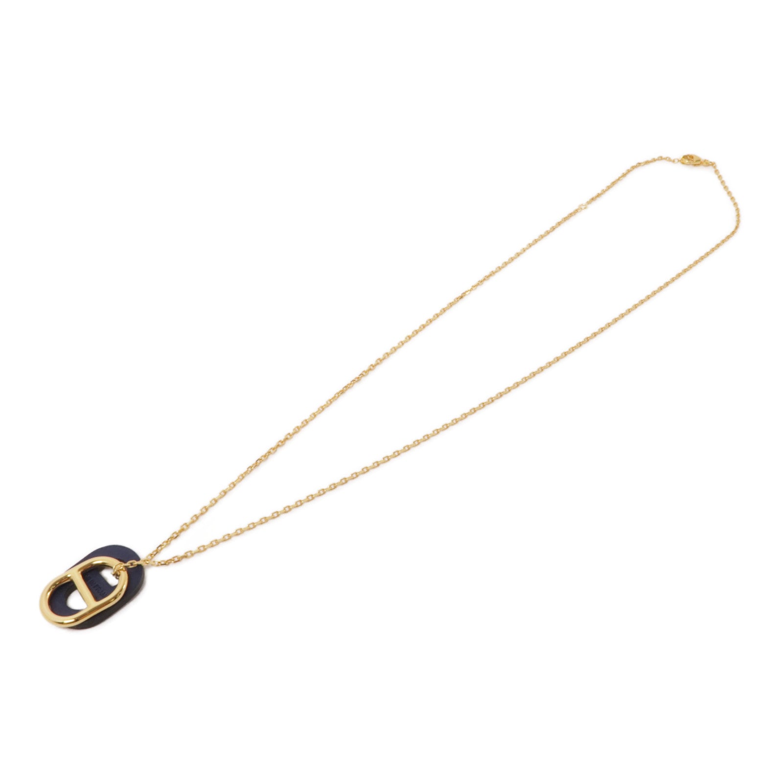 HERMES 金屬O'Maillion Necklace項鍊藍色/金色