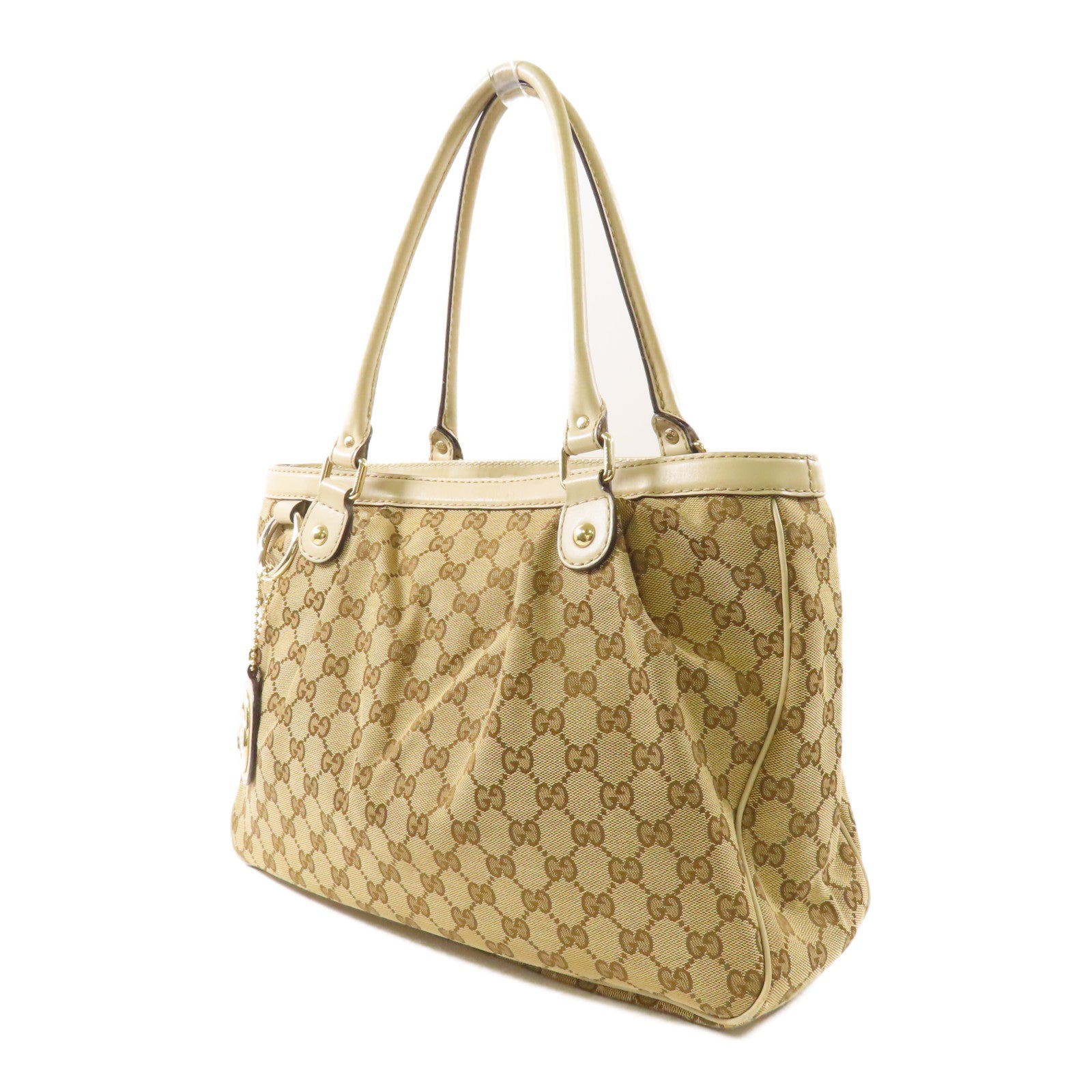 GUCCI 帆布Tote Bag金扣手挽袋