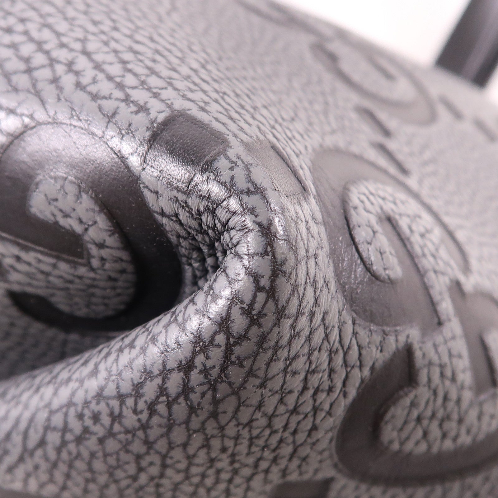 GUCCI Leather GG Tote Bag Shoulder Tote 818771 Leather Gray