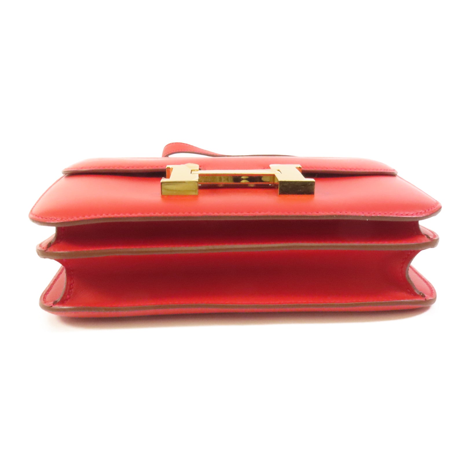 HERMES Swift皮革Constance 24金扣肩背袋Red