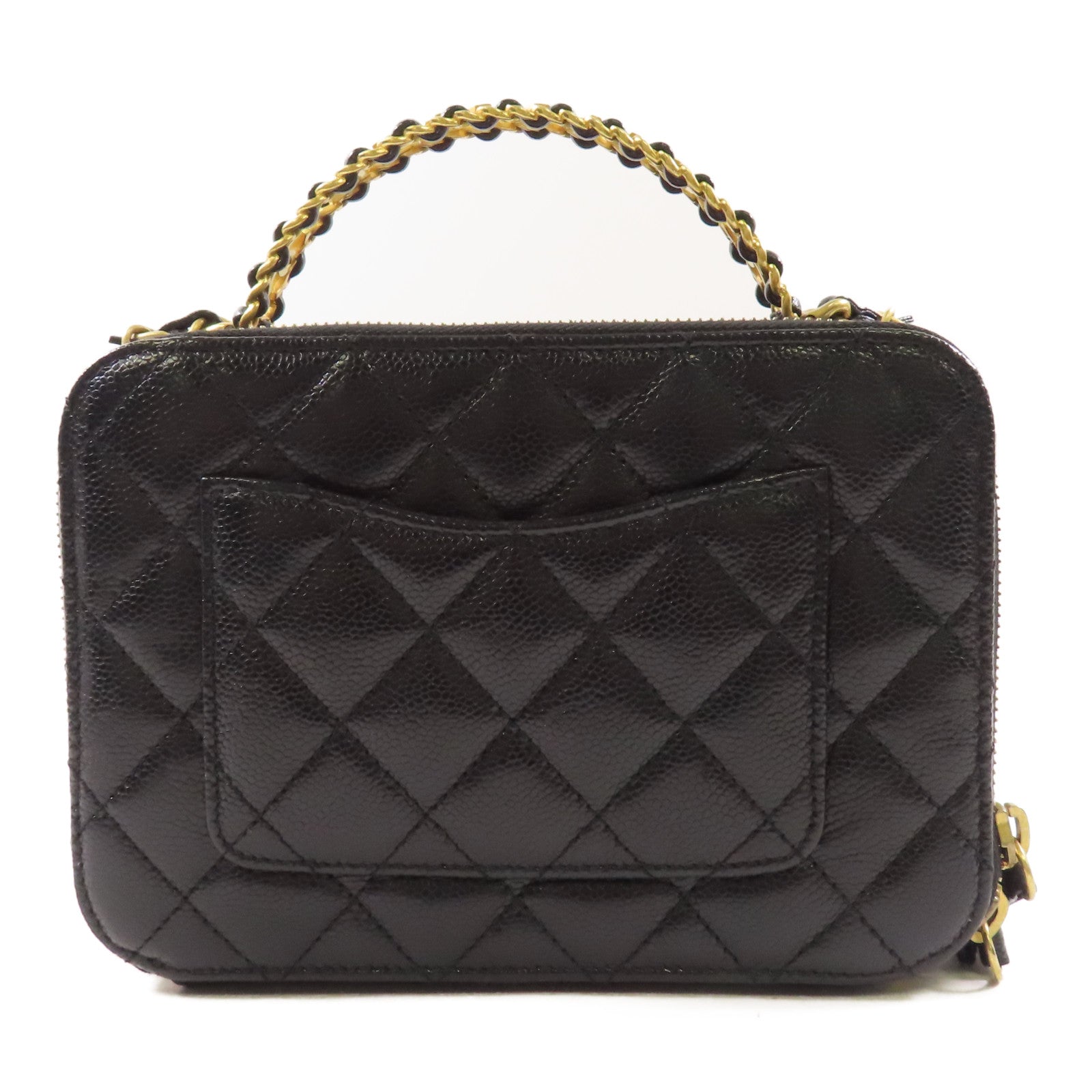 CHANEL 牛皮皮革2 Way Shoulder金扣手挽肩背兩用袋