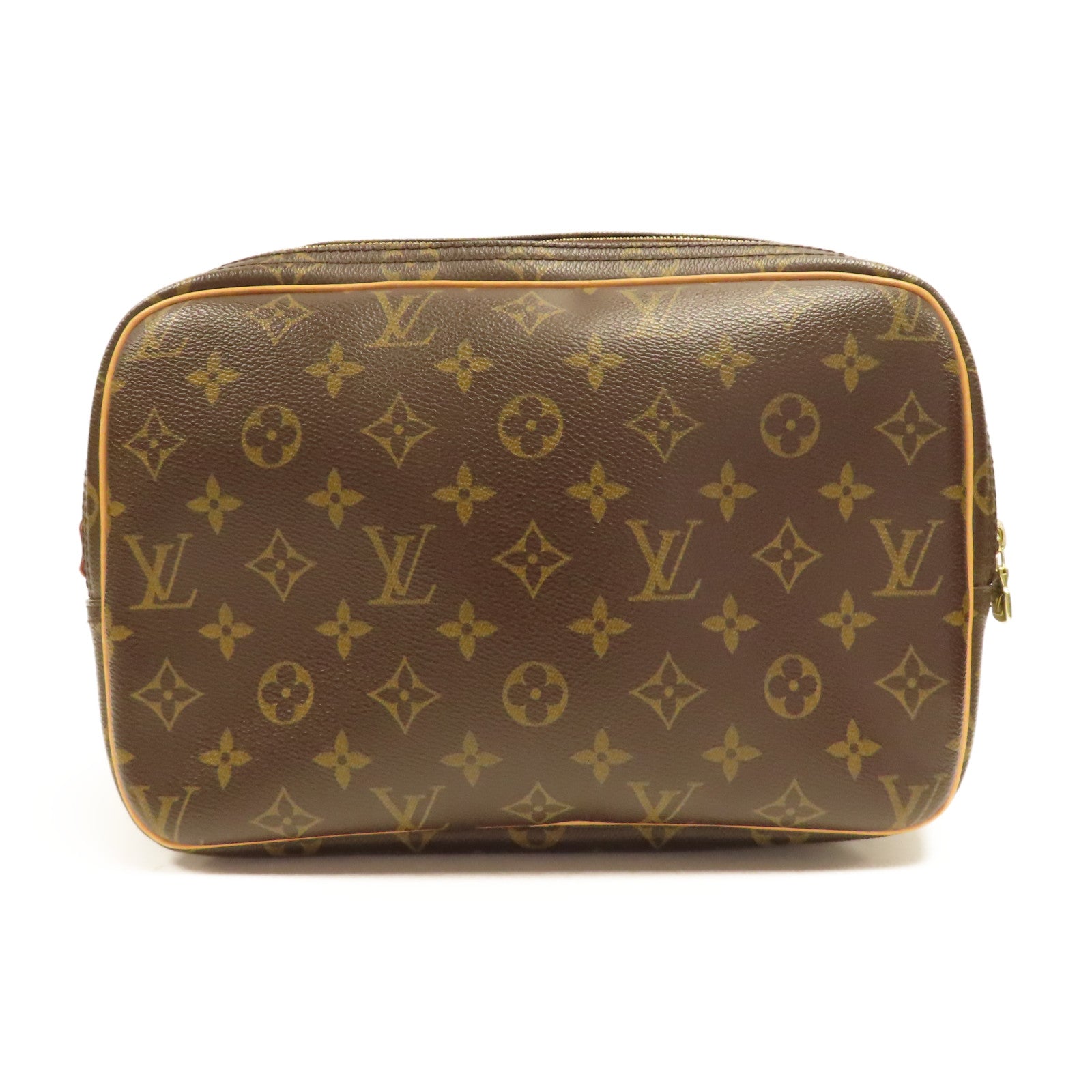 LOUIS VUITTON Monogram Reporter PM金扣肩背袋啡色