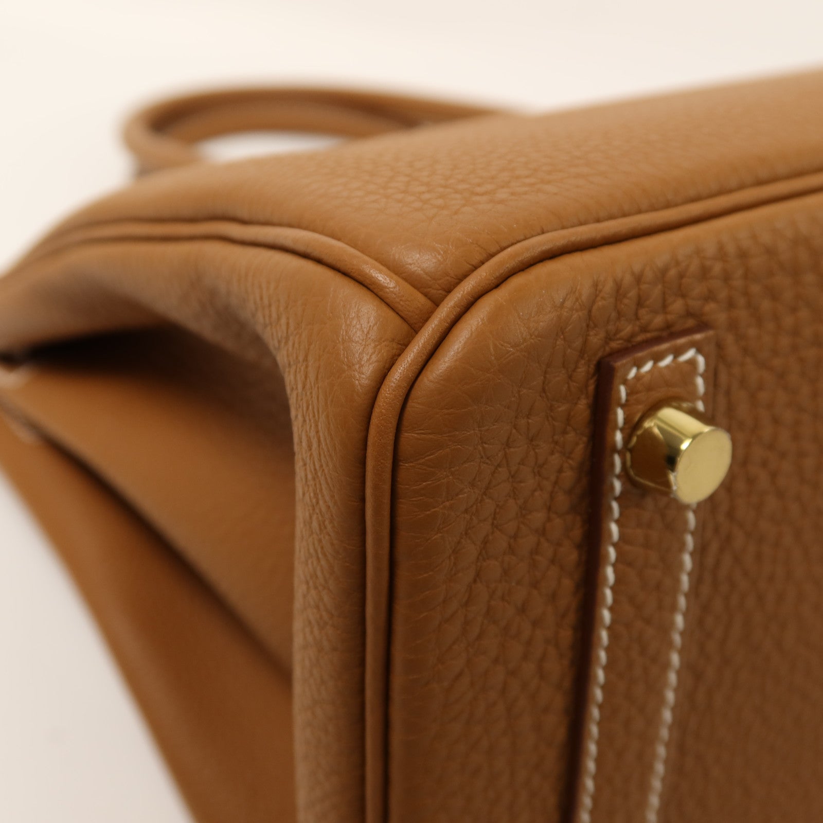 HERMES Clemence皮革Birkin 30金扣手挽袋Gold