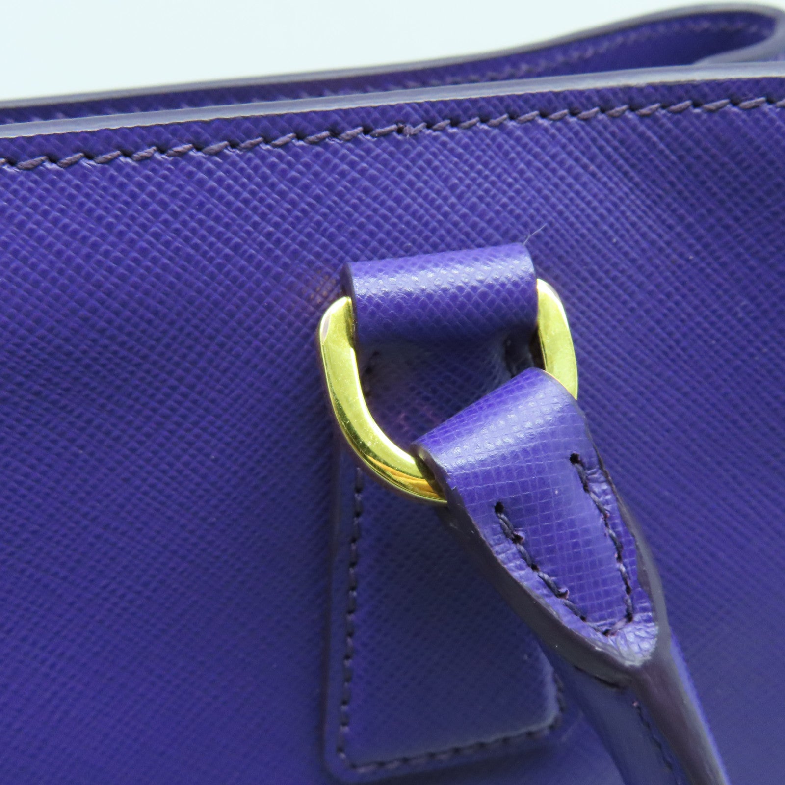 PRADA 牛皮皮革Shoulder Bag金扣手挽肩背兩用袋紫色